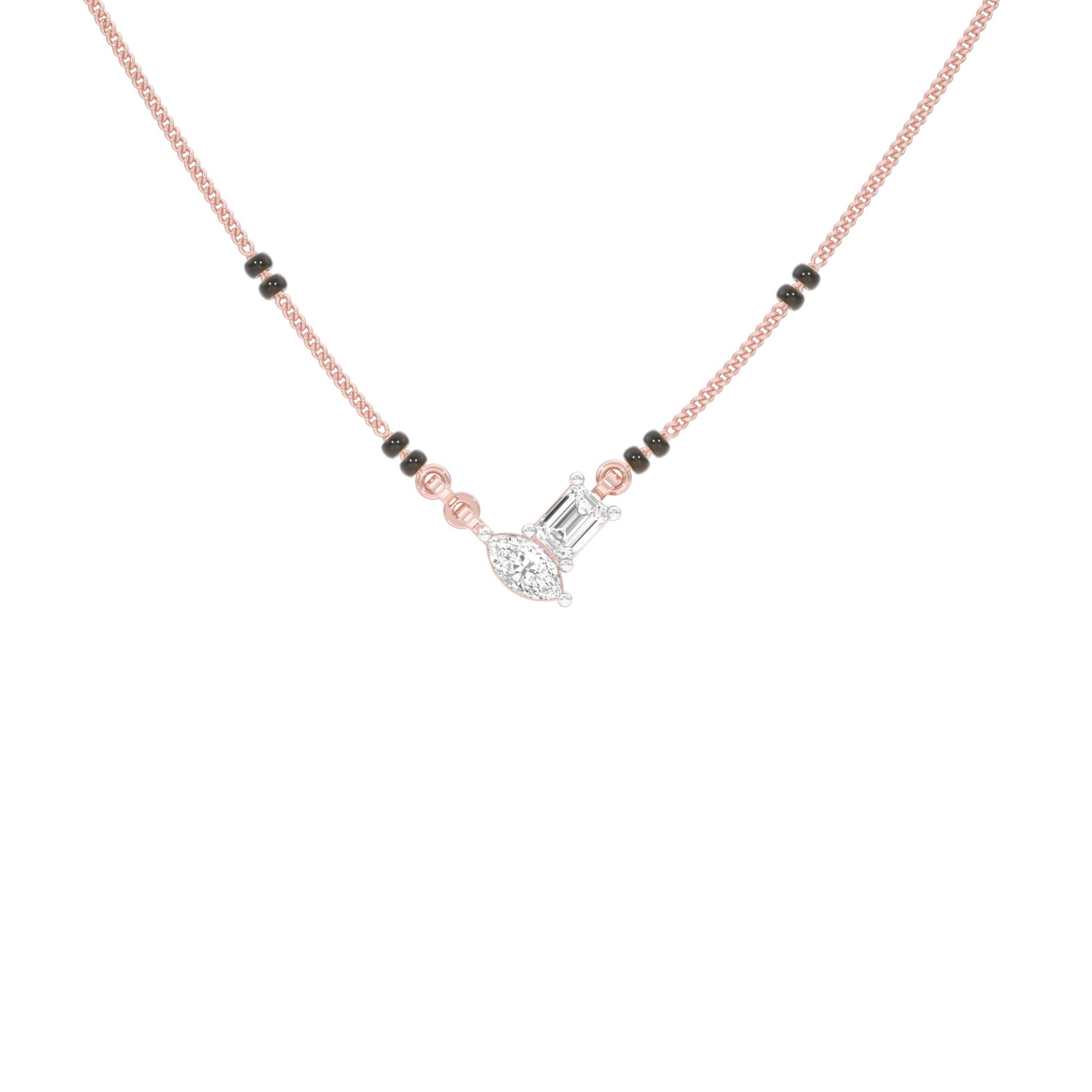 Toi et Moi Diamond Mangalsutra 9 KT / Rose Gold