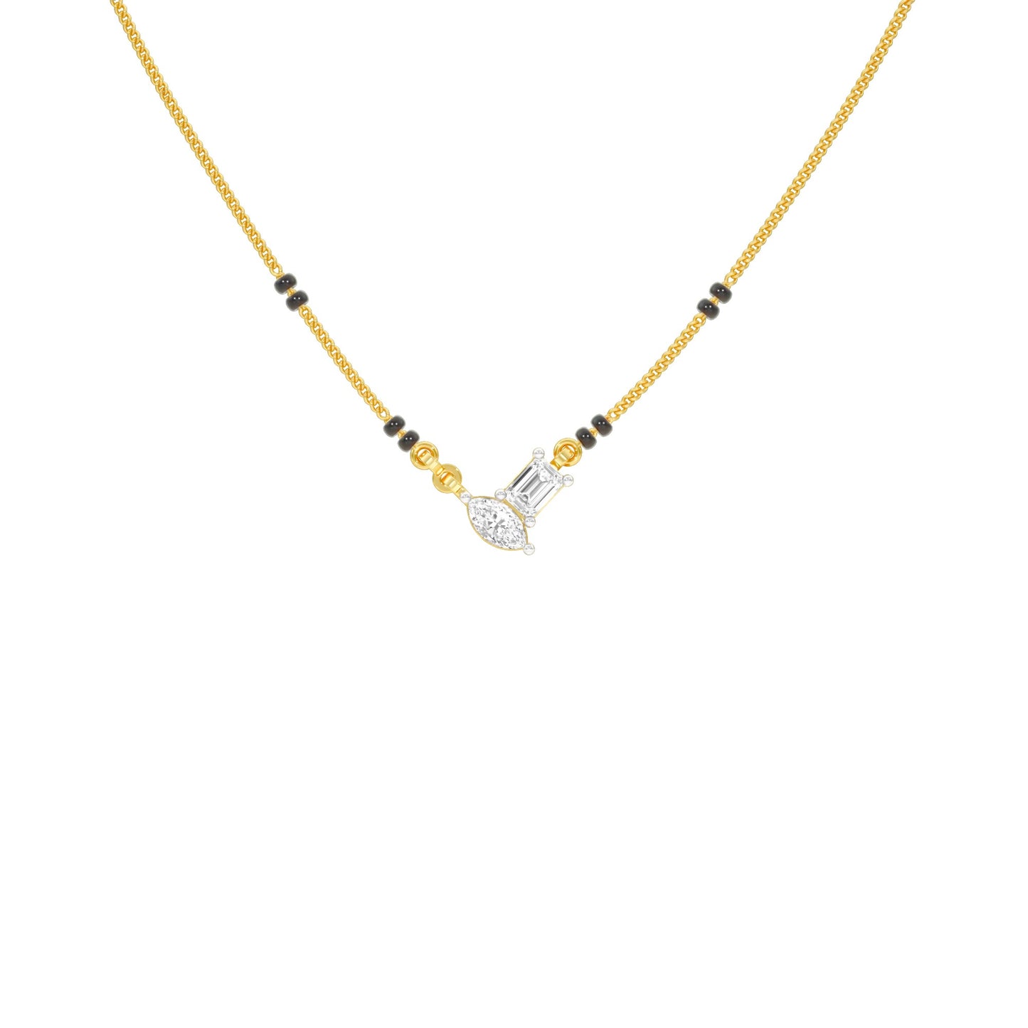 Toi et Moi Diamond Mangalsutra 9 KT / Yellow Gold