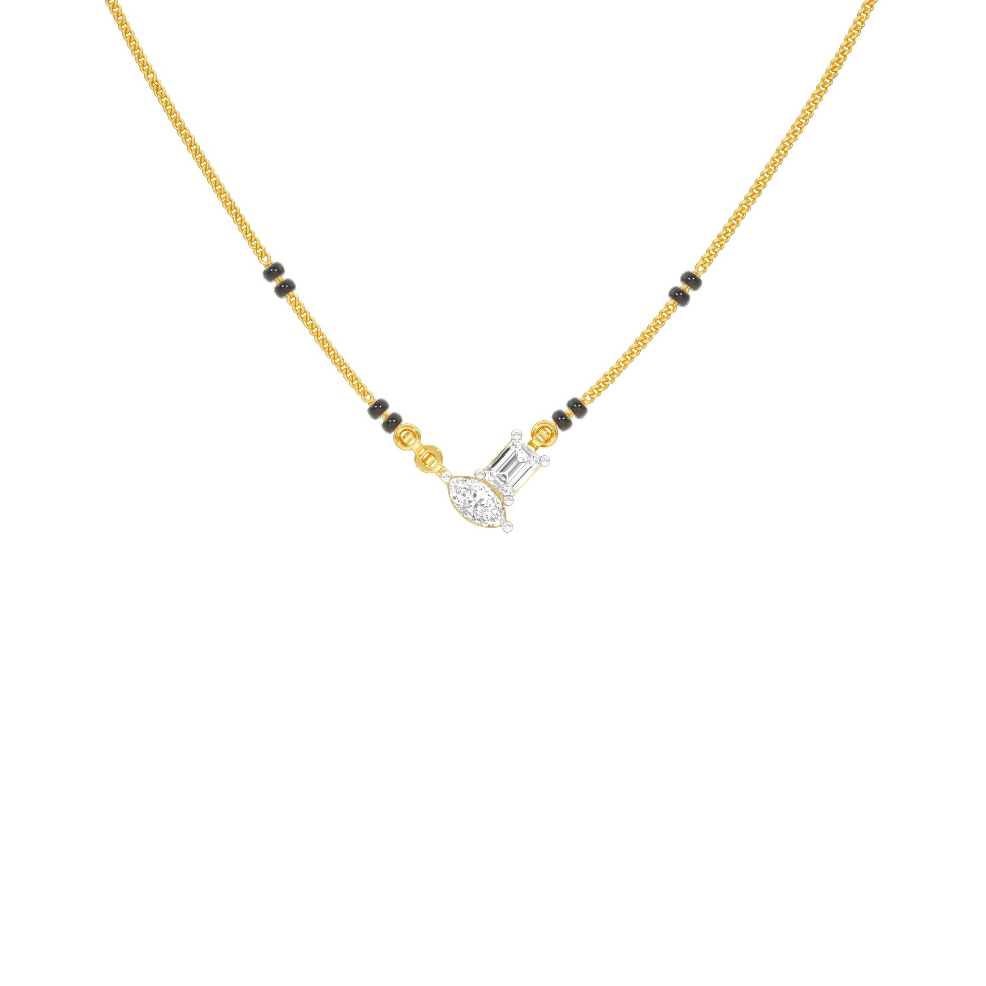 Toi et Moi Diamond Mangalsutra 9 KT / Yellow Gold