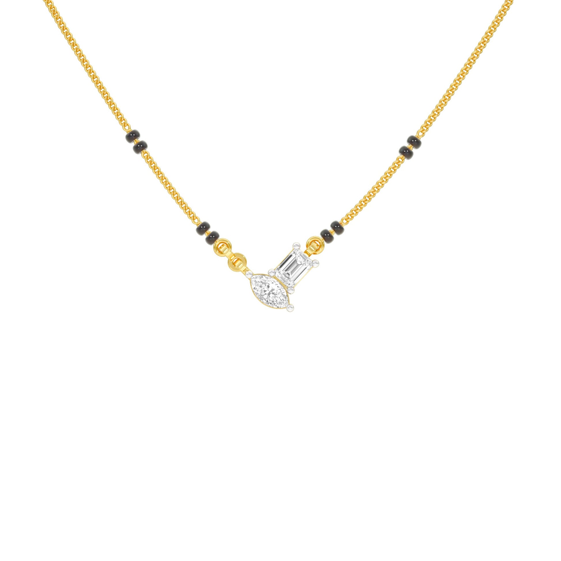 Toi et Moi Diamond Mangalsutra 9 KT / Yellow Gold