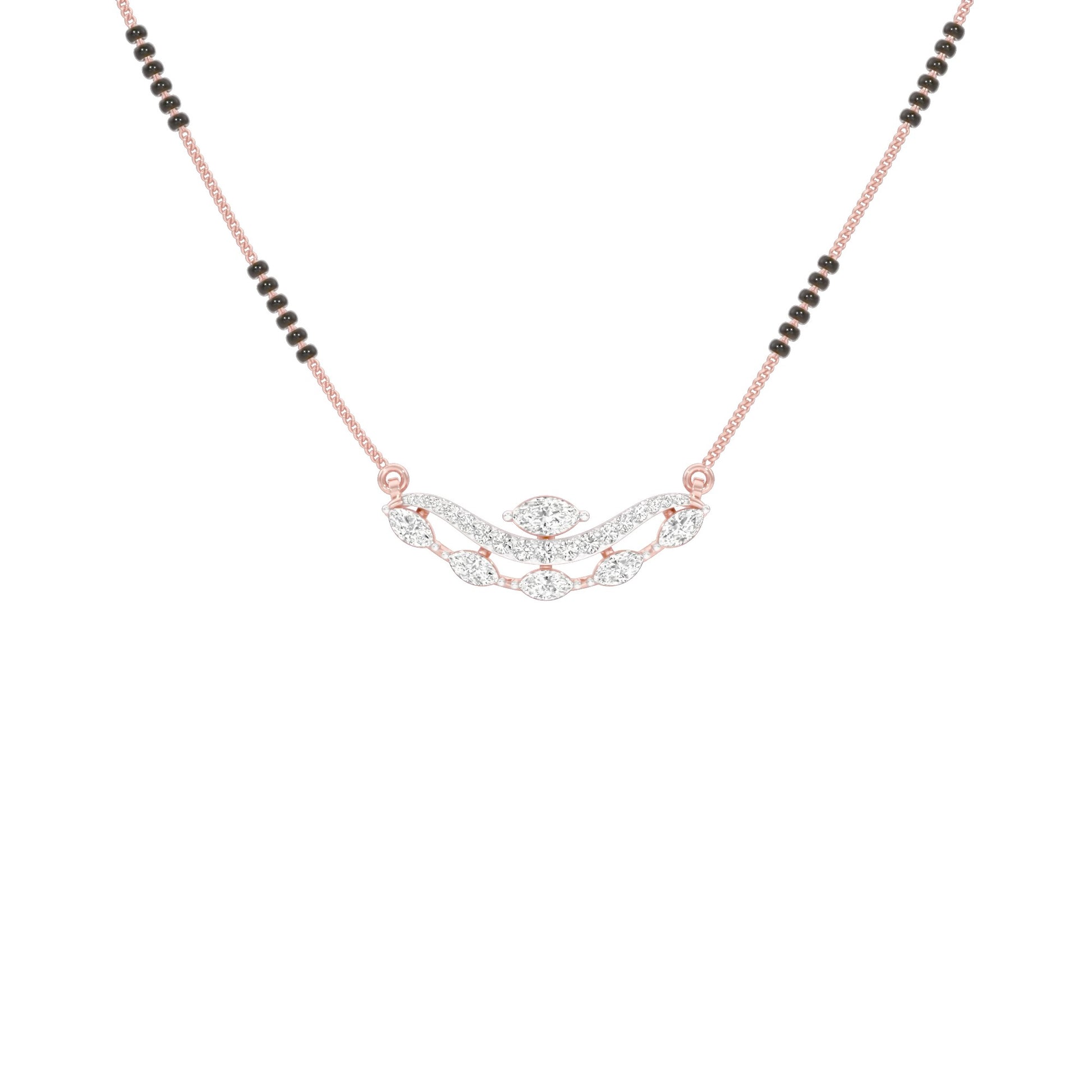 Wavy Marquise Diamond Mangalsutra 9 KT / Rose Gold
