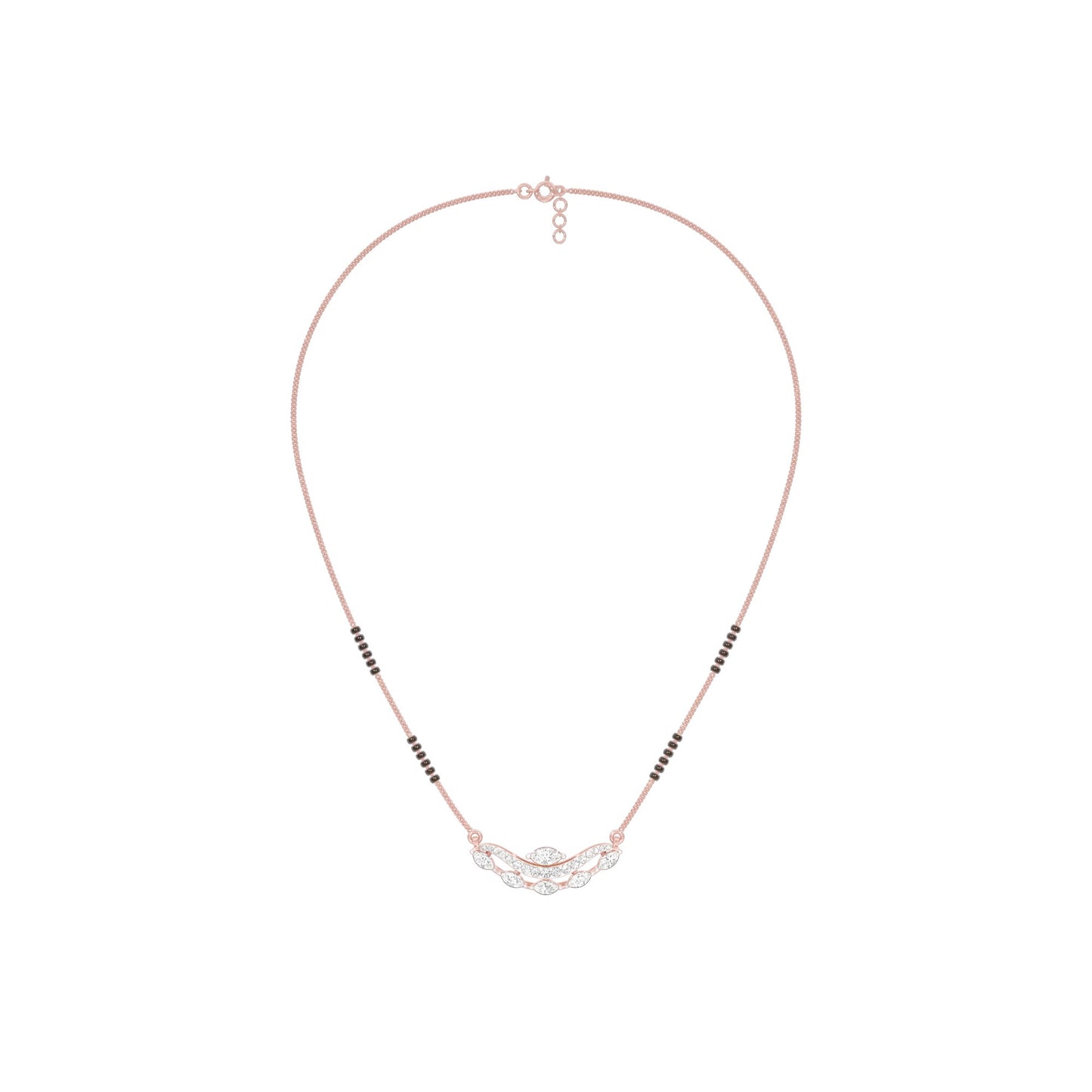 Wavy Marquise Diamond Mangalsutra 9 KT / Rose Gold