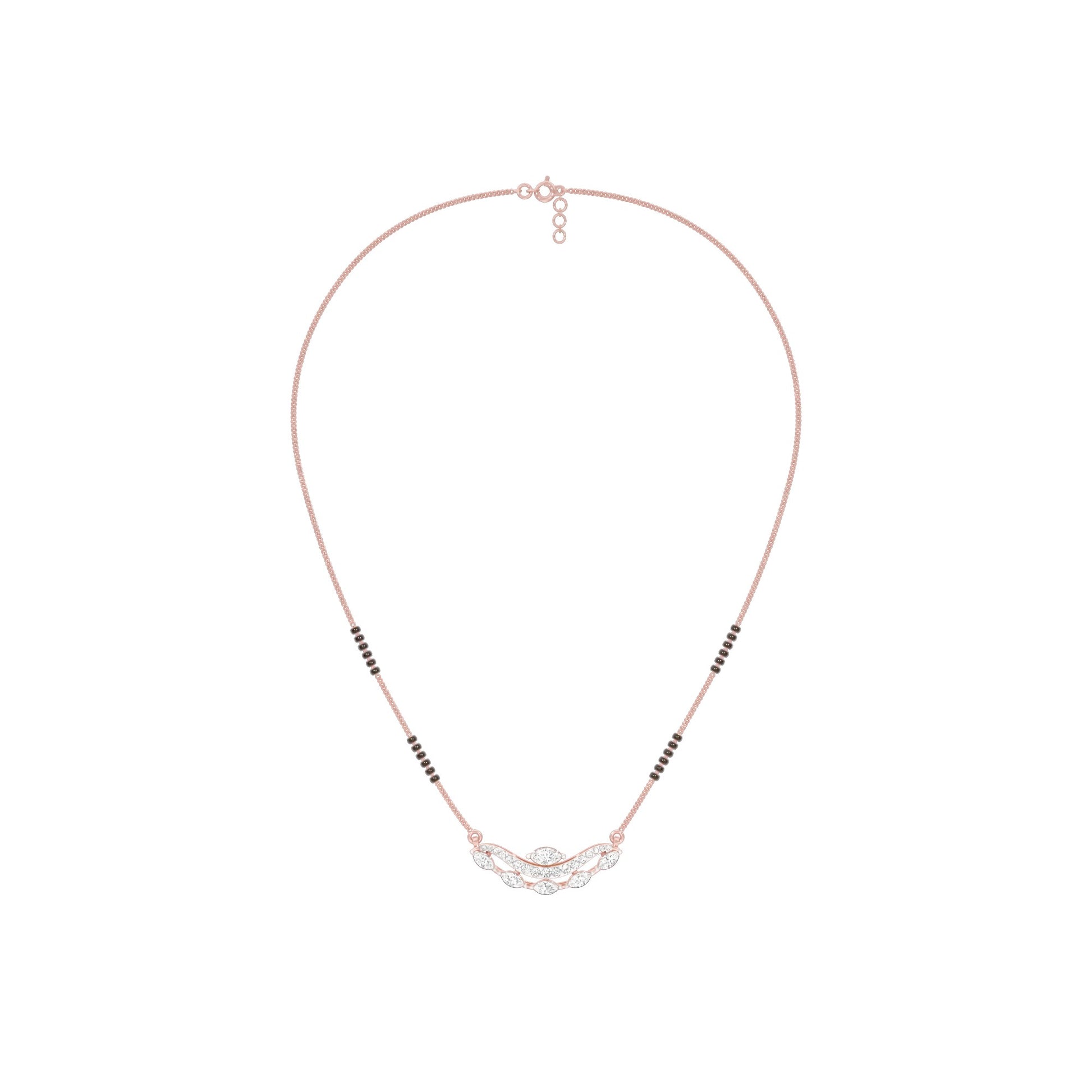 Wavy Marquise Diamond Mangalsutra 9 KT / Rose Gold