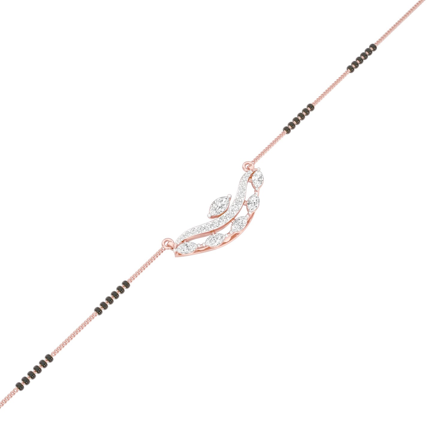 Wavy Marquise Diamond Mangalsutra 9 KT / Rose Gold