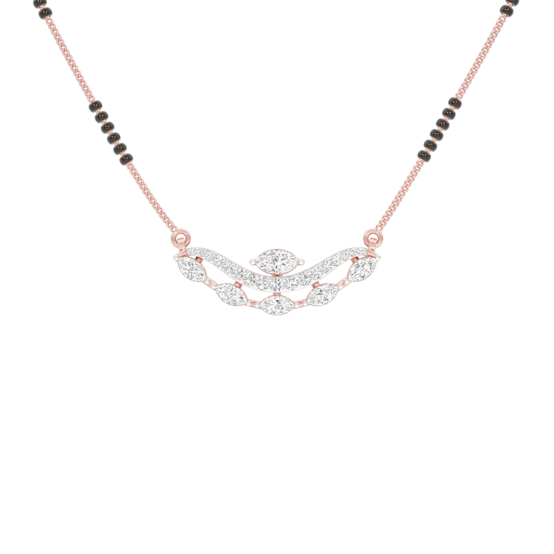 Wavy Marquise Diamond Mangalsutra 9 KT / Rose Gold