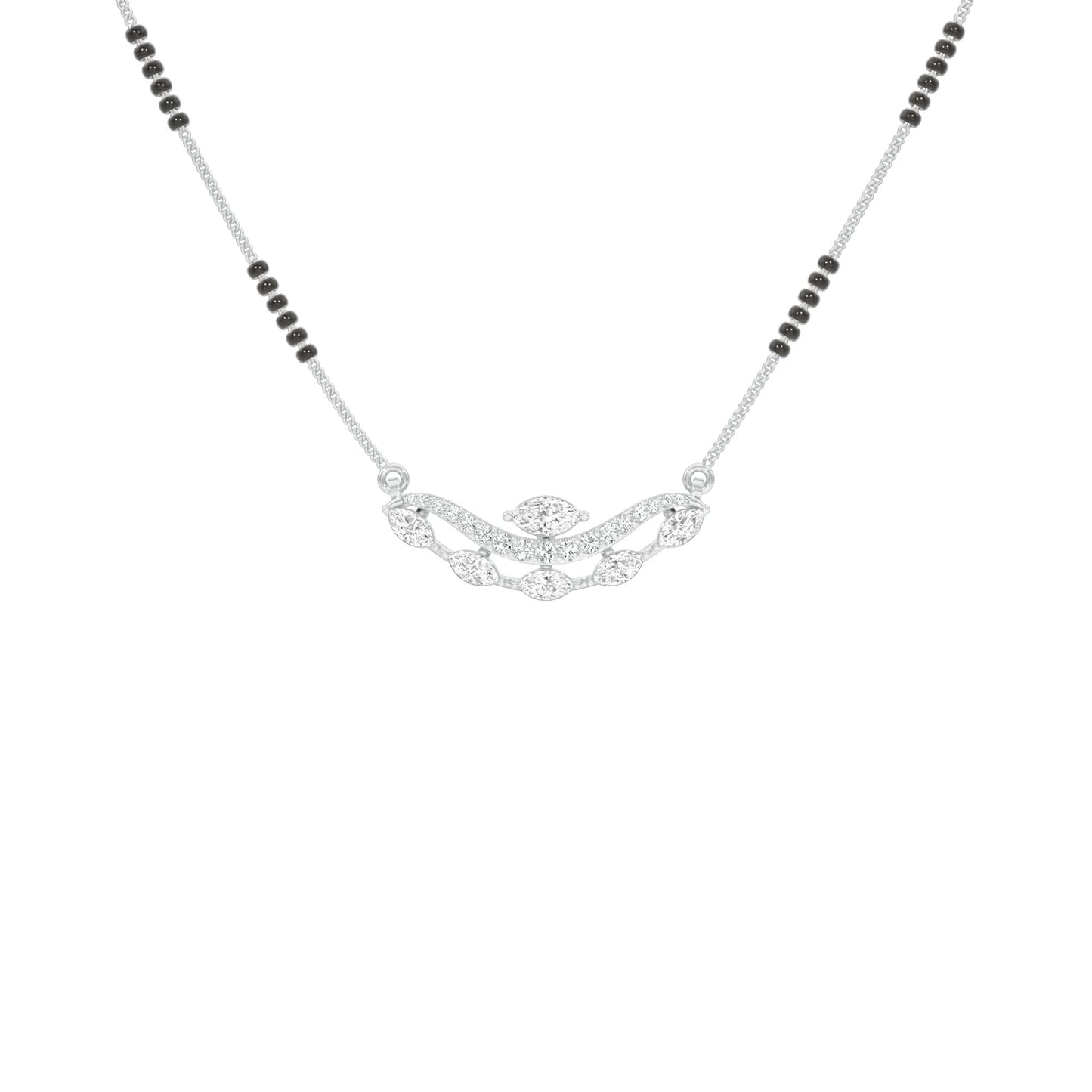 Wavy Marquise Diamond Mangalsutra 9 KT / White Gold