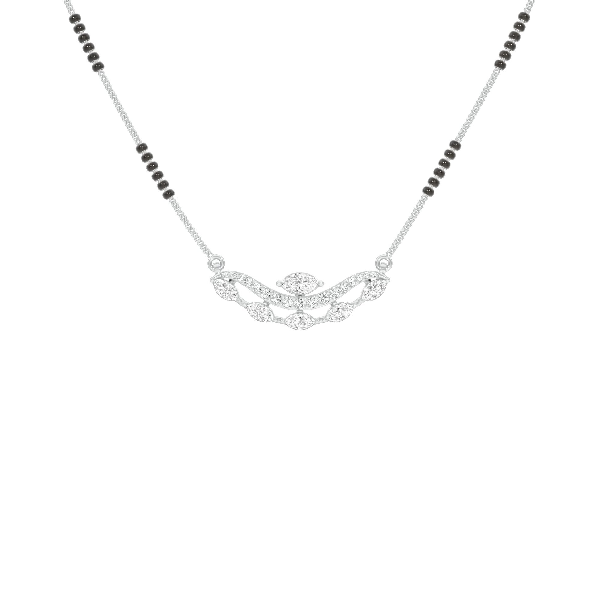 Wavy Marquise Diamond Mangalsutra 9 KT / White Gold