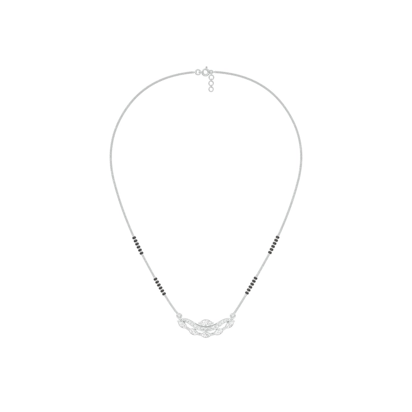 Wavy Marquise Diamond Mangalsutra 9 KT / White Gold