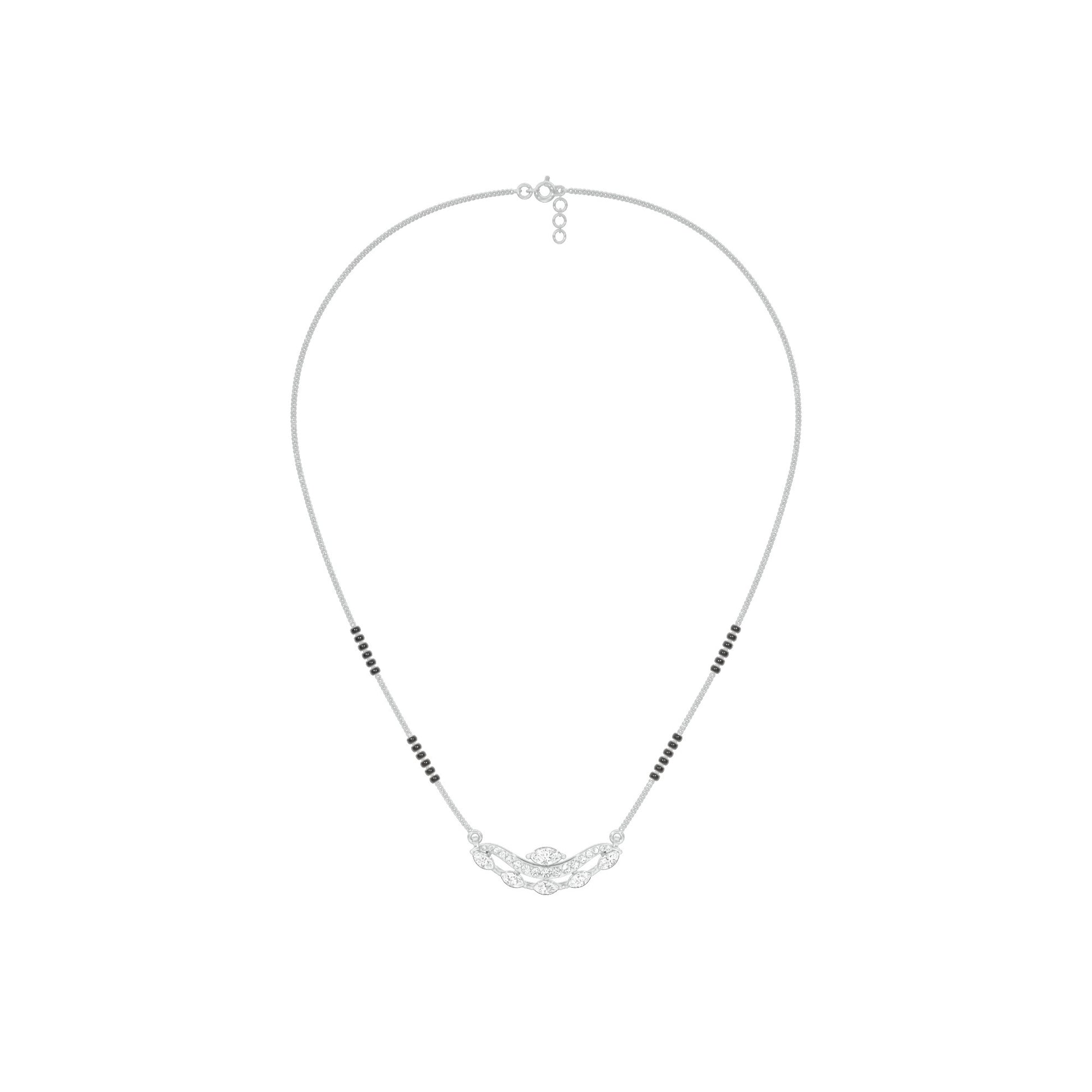 Wavy Marquise Diamond Mangalsutra 9 KT / White Gold