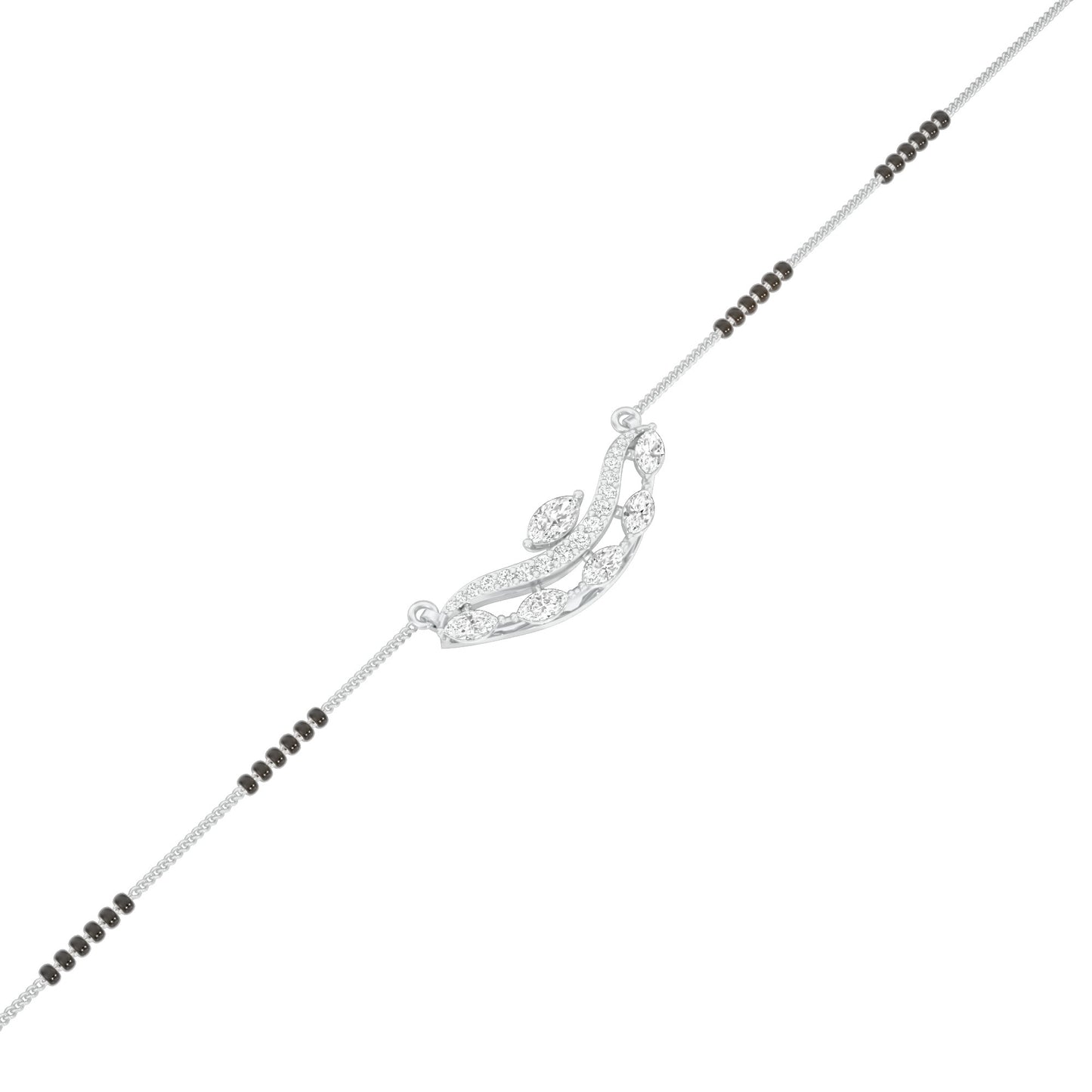 Wavy Marquise Diamond Mangalsutra 9 KT / White Gold