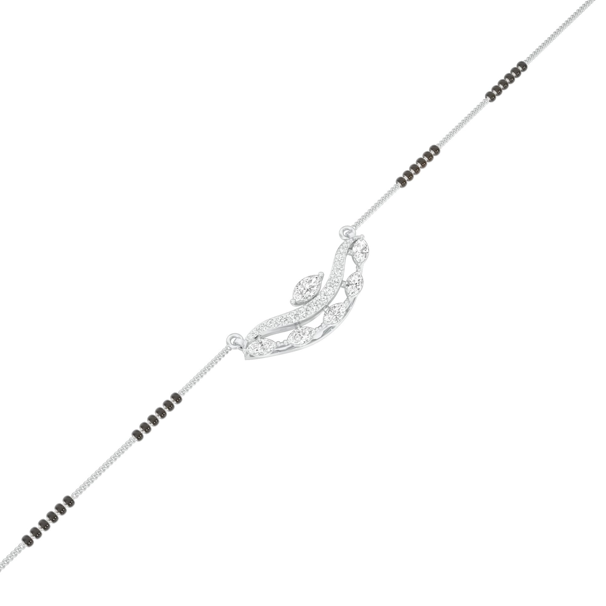 Wavy Marquise Diamond Mangalsutra 9 KT / White Gold