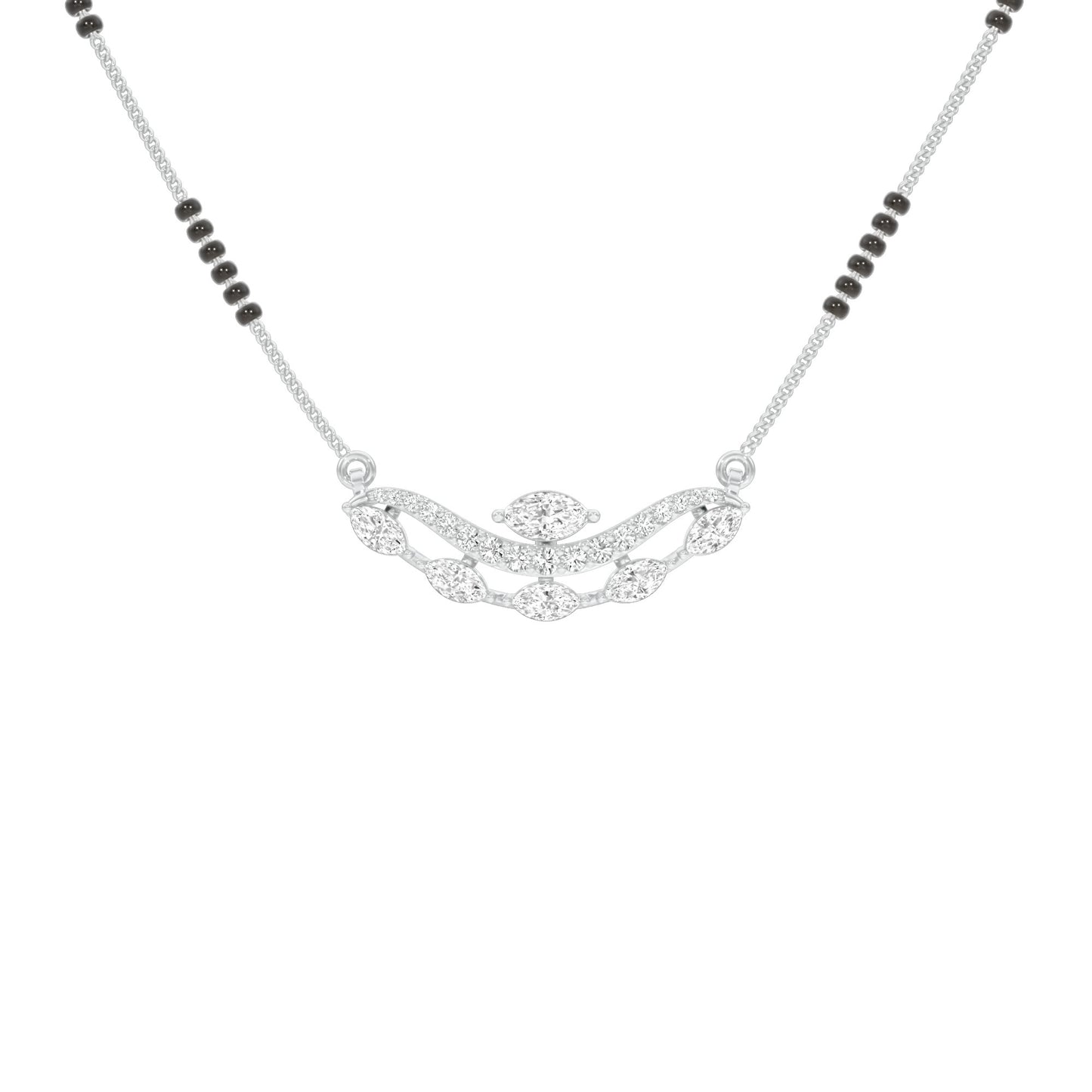 Wavy Marquise Diamond Mangalsutra 9 KT / White Gold
