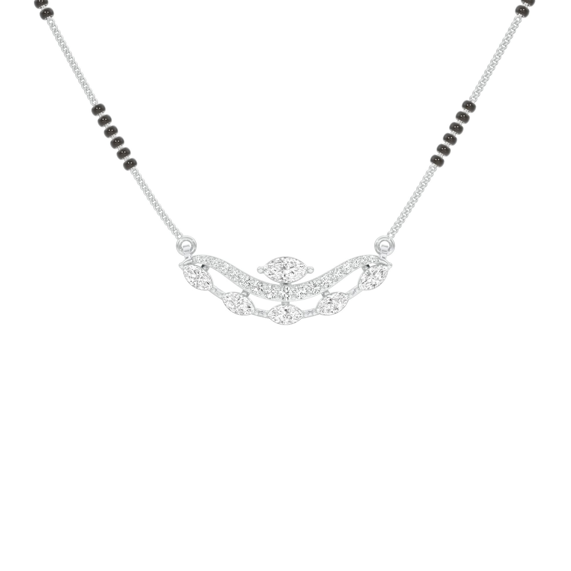 Wavy Marquise Diamond Mangalsutra 9 KT / White Gold