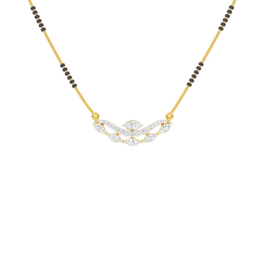 Wavy Marquise Diamond Mangalsutra 9 KT / Yellow Gold