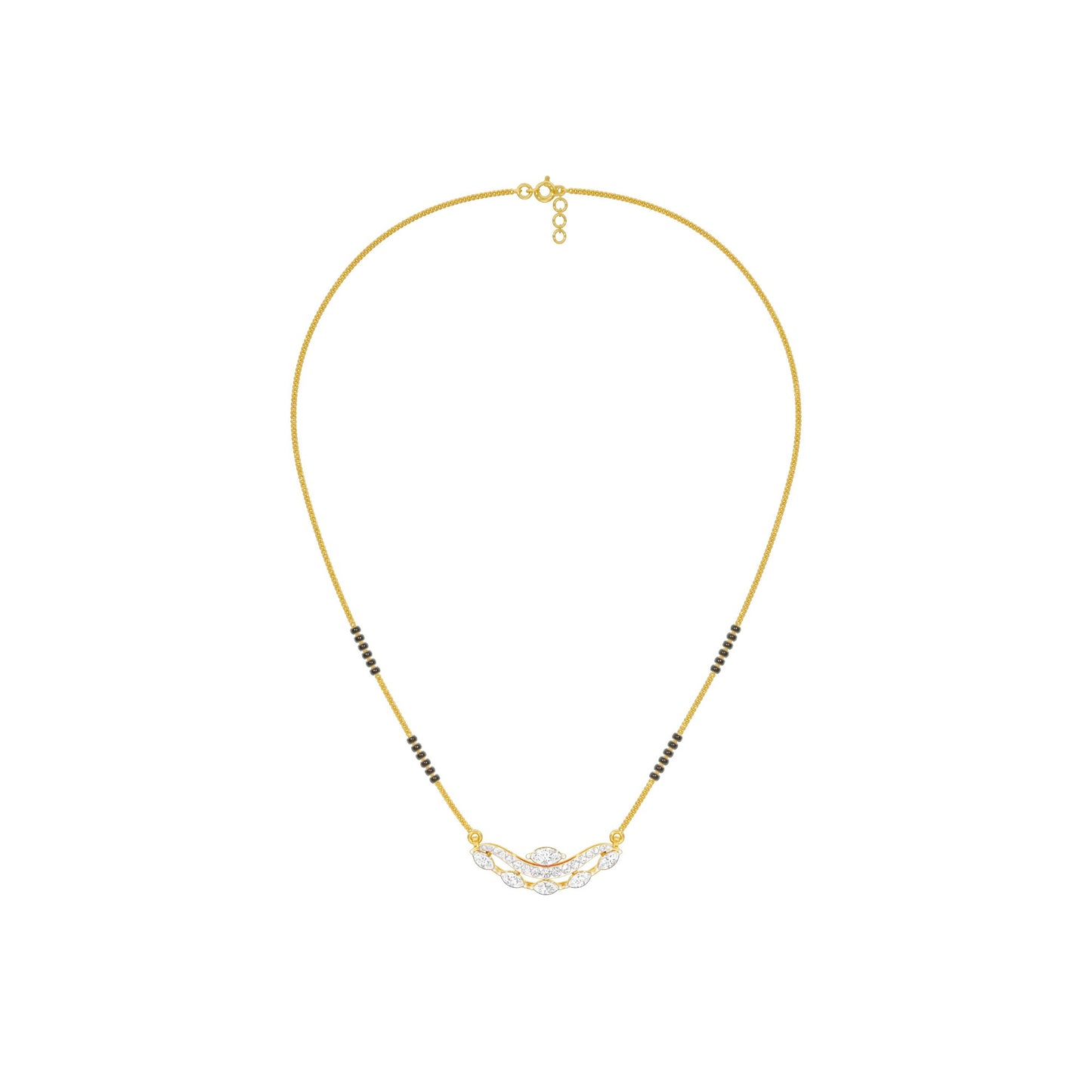 Wavy Marquise Diamond Mangalsutra 9 KT / Yellow Gold