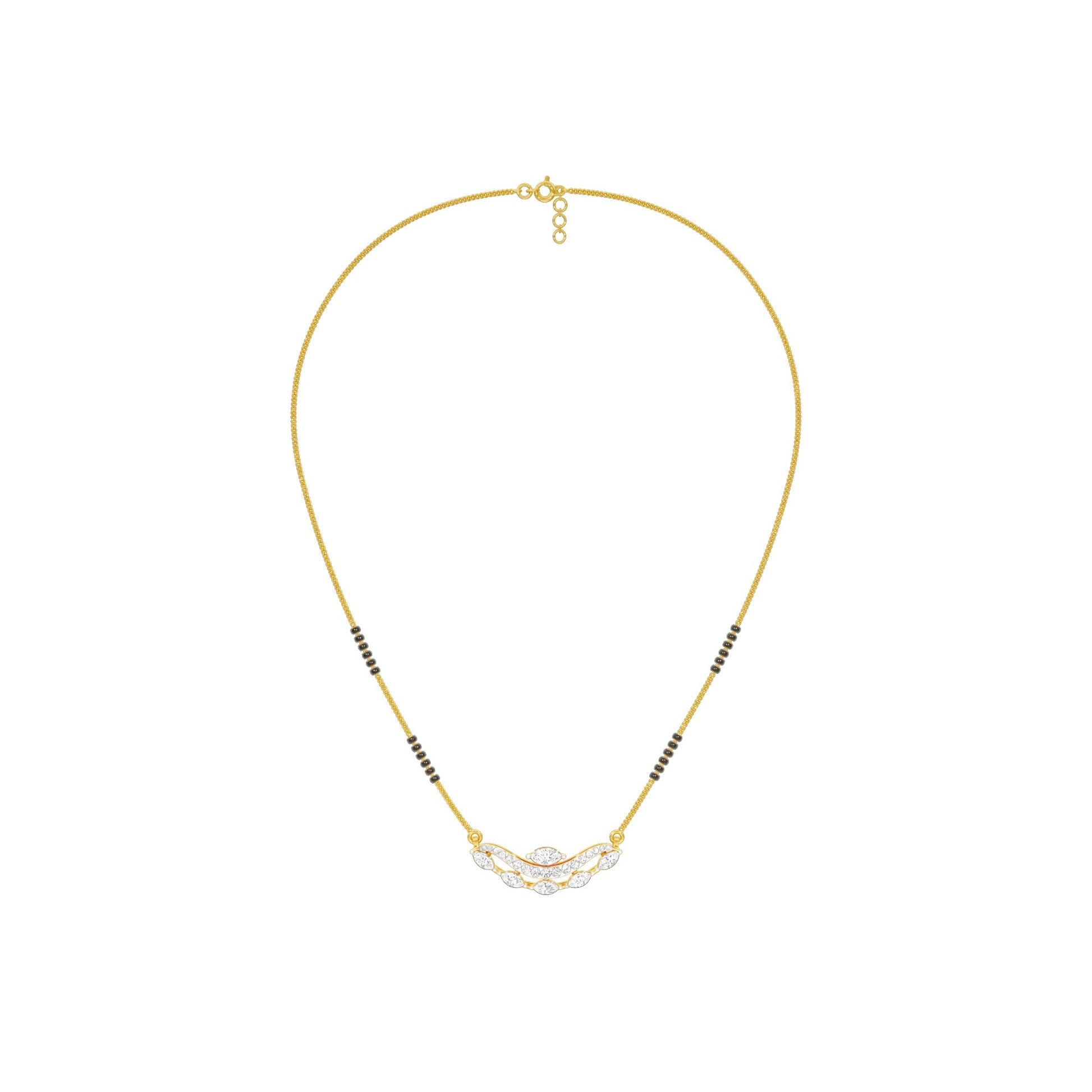 Wavy Marquise Diamond Mangalsutra 9 KT / Yellow Gold