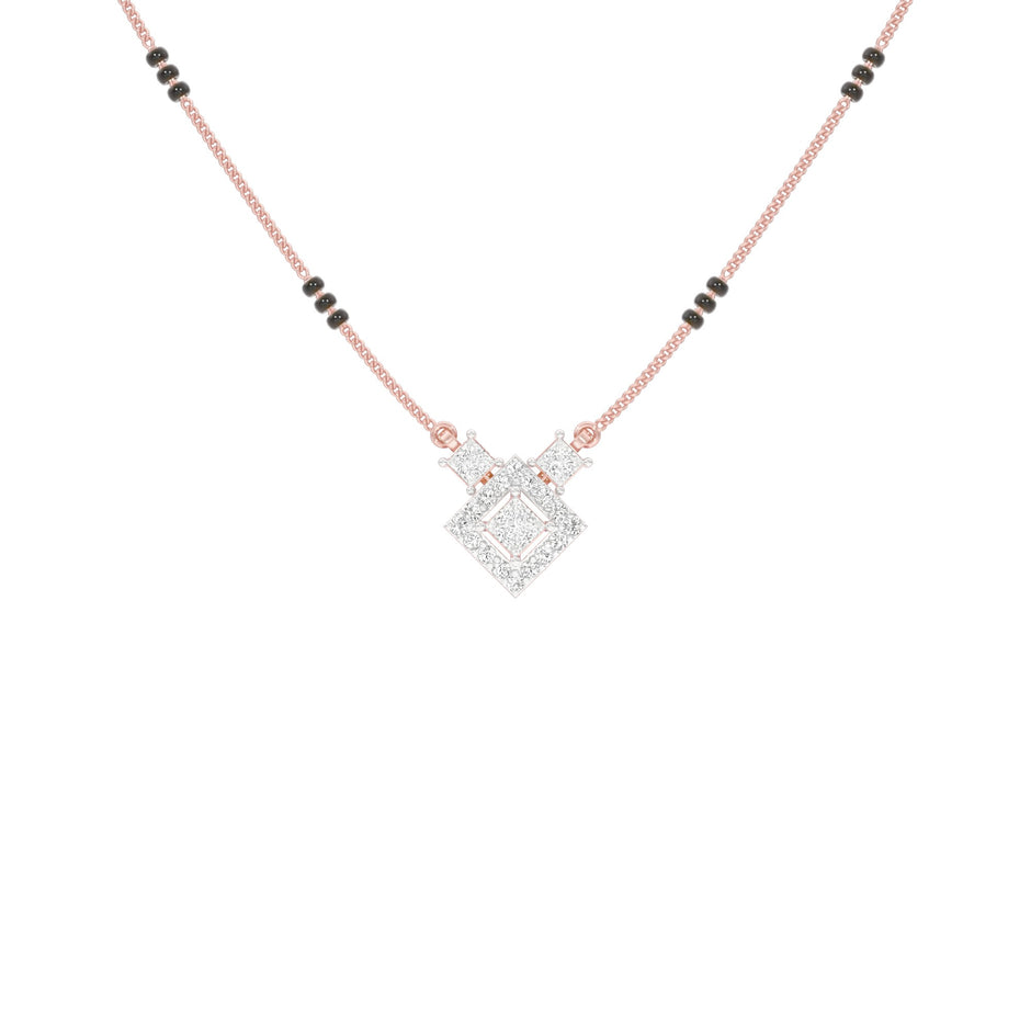 Square Radiance Diamond Mangalsutra 9 KT / Rose Gold