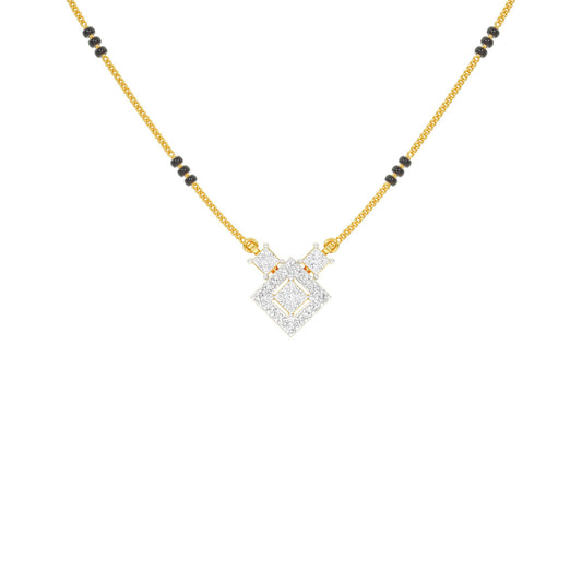 Square Radiance Diamond Mangalsutra 9 KT / Yellow Gold
