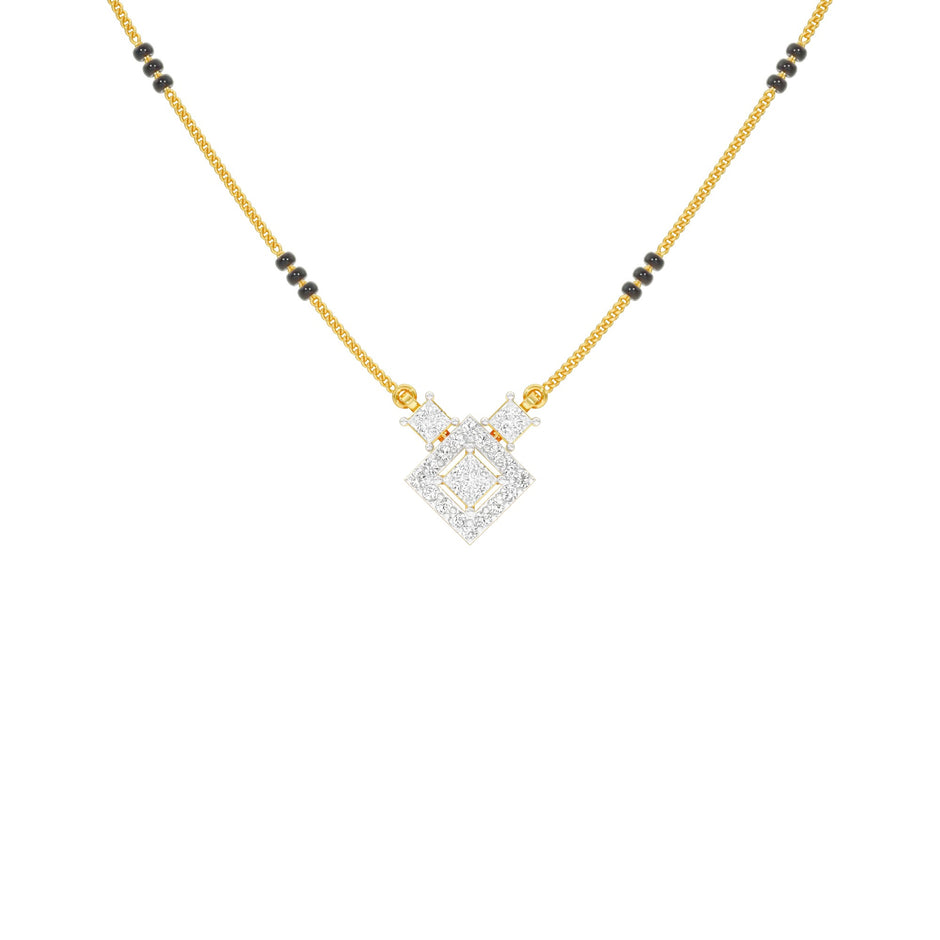 Square Radiance Diamond Mangalsutra 9 KT / Yellow Gold