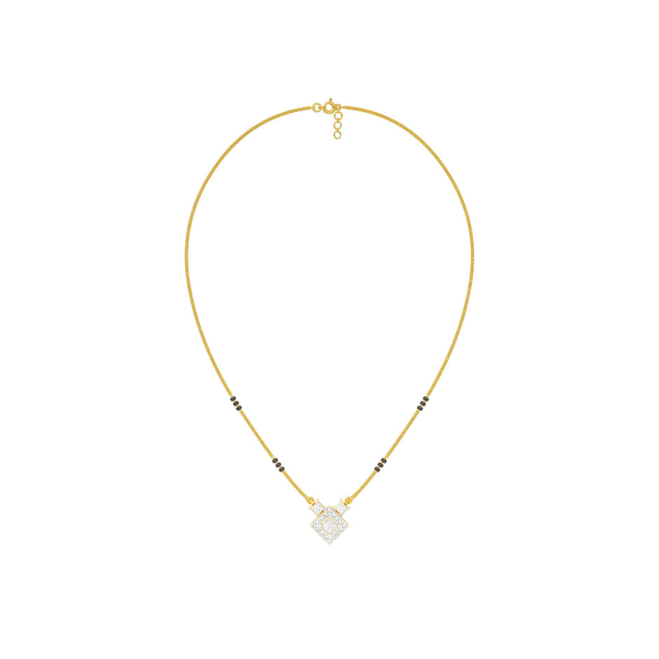 Square Radiance Diamond Mangalsutra 9 KT / Yellow Gold