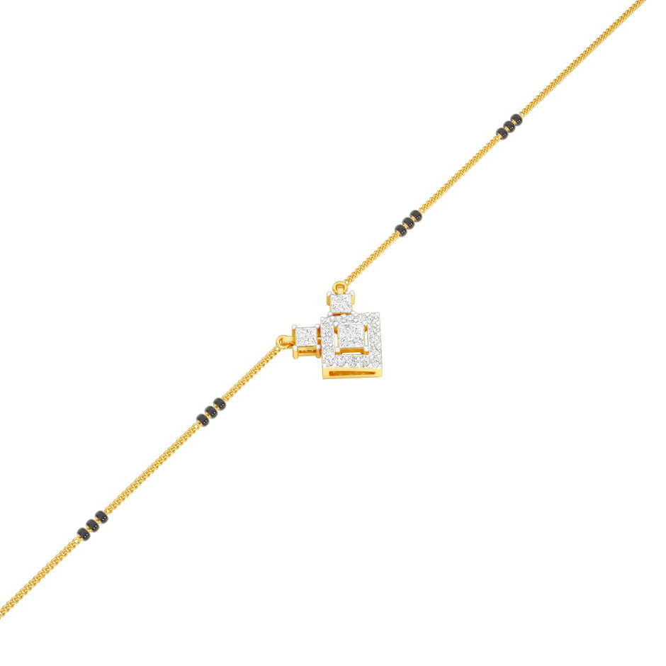 Square Radiance Diamond Mangalsutra 9 KT / Yellow Gold