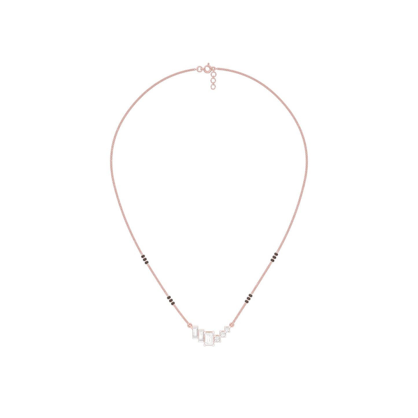 Geometric Cascade Diamond Mangalsutra 9 KT / Rose Gold