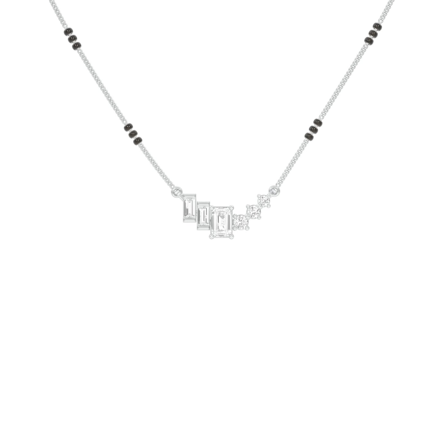 Geometric Cascade Diamond Mangalsutra 9 KT / White Gold