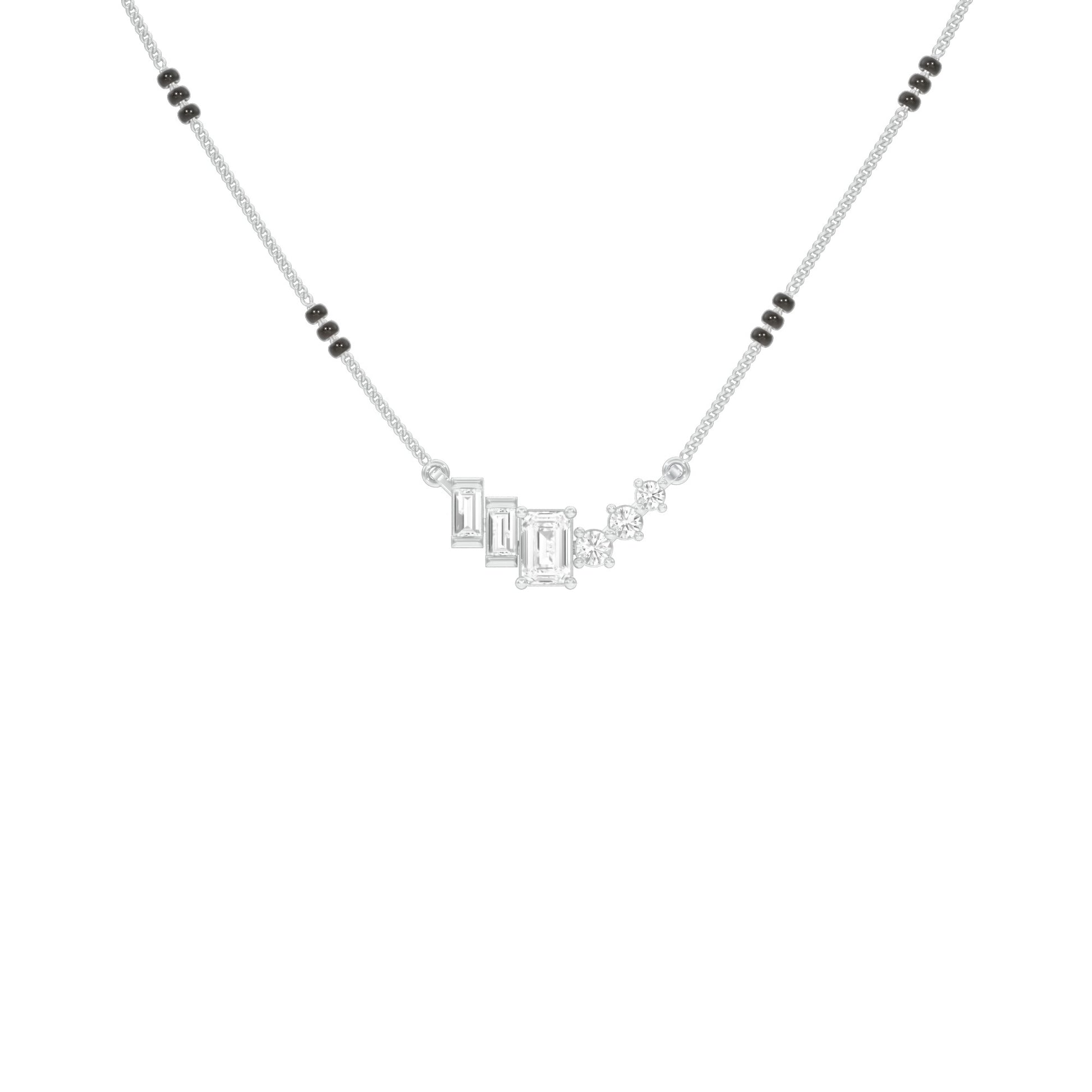 Geometric Cascade Diamond Mangalsutra 9 KT / White Gold