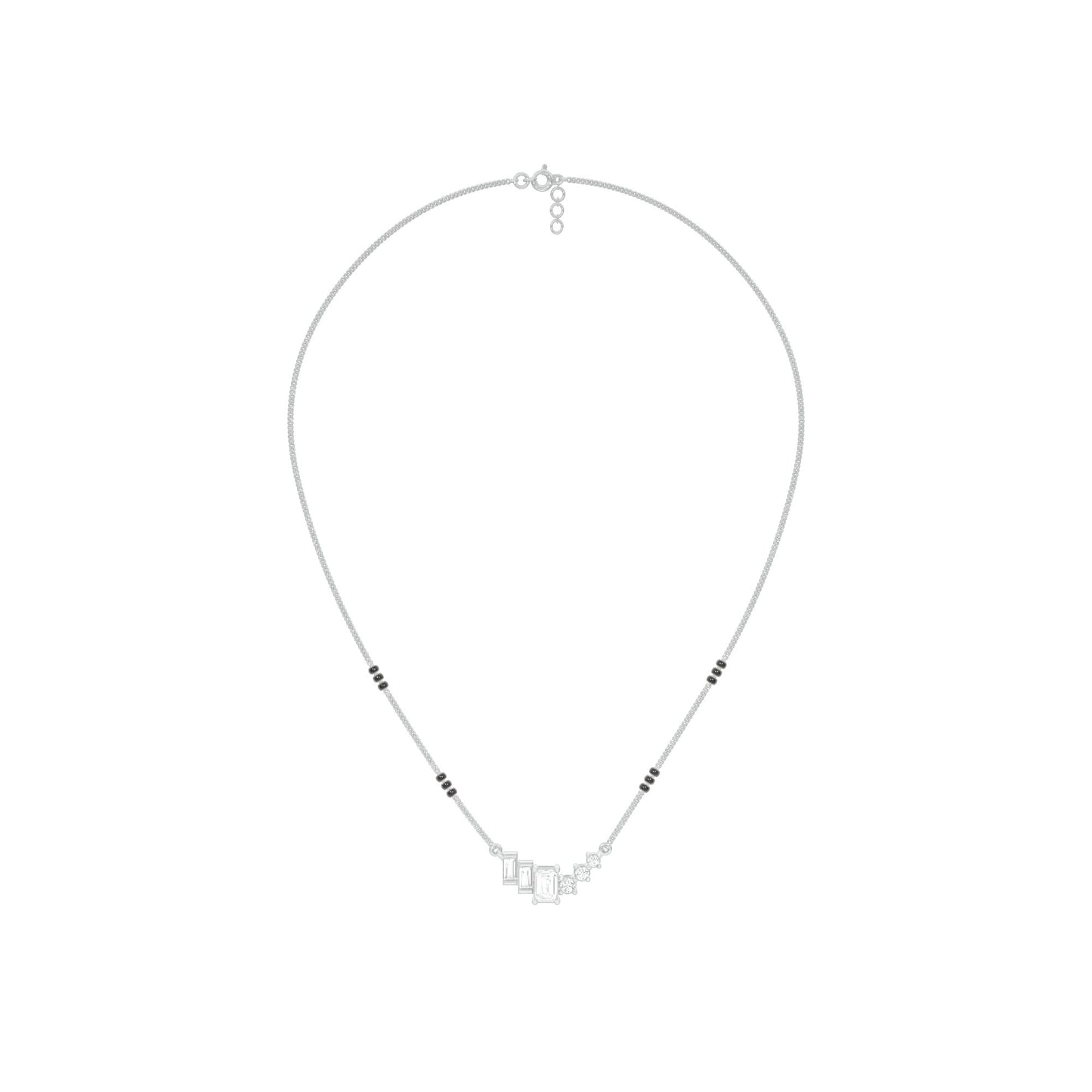 Geometric Cascade Diamond Mangalsutra 9 KT / White Gold
