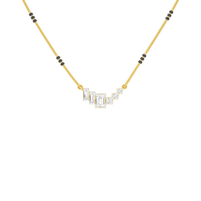 Geometric Cascade Diamond Mangalsutra 9 KT / Yellow Gold