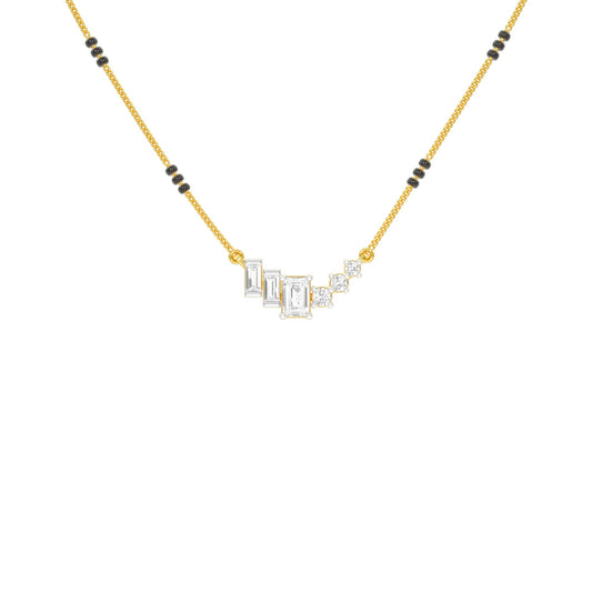 Geometric Cascade Diamond Mangalsutra 9 KT / Yellow Gold