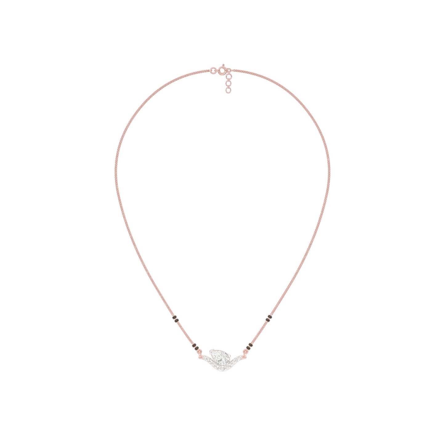Dangling Pear V-Shaped Mangalsutra 9 KT / Rose Gold