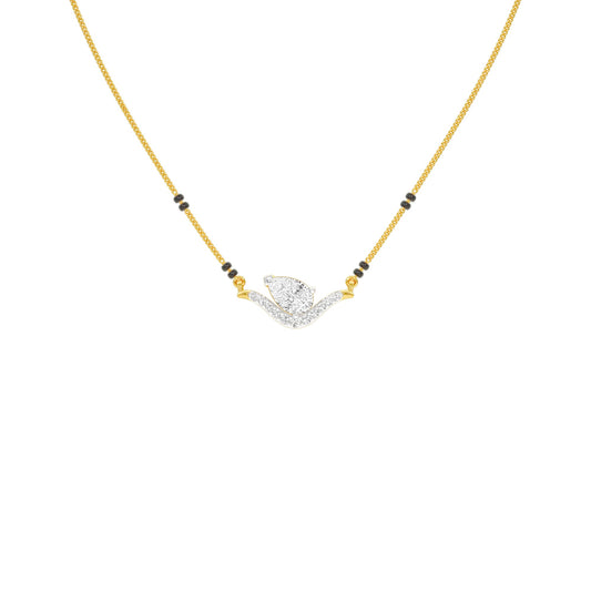 Dangling Pear V-Shaped Mangalsutra 9 KT / Yellow Gold