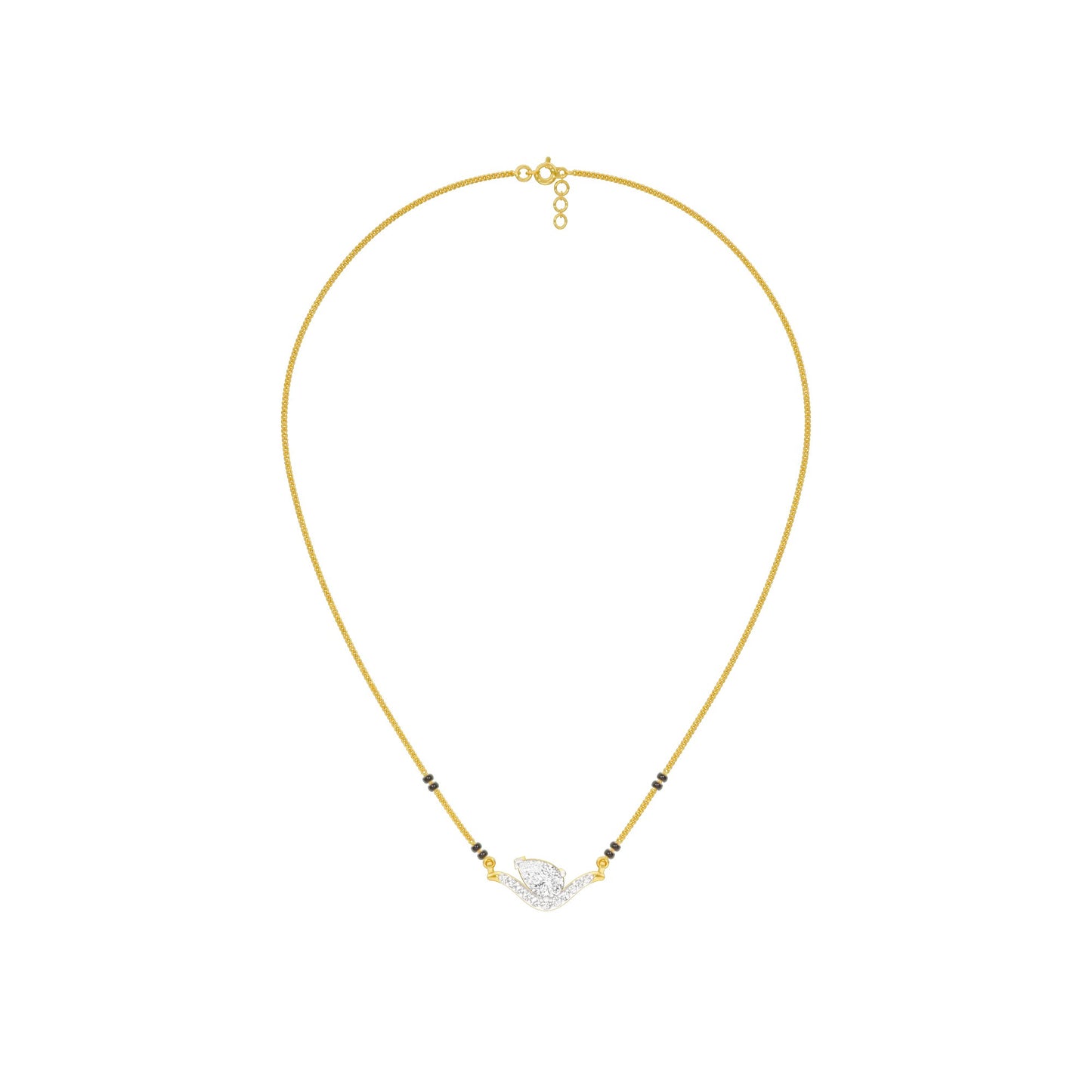 Dangling Pear V-Shaped Mangalsutra 9 KT / Yellow Gold
