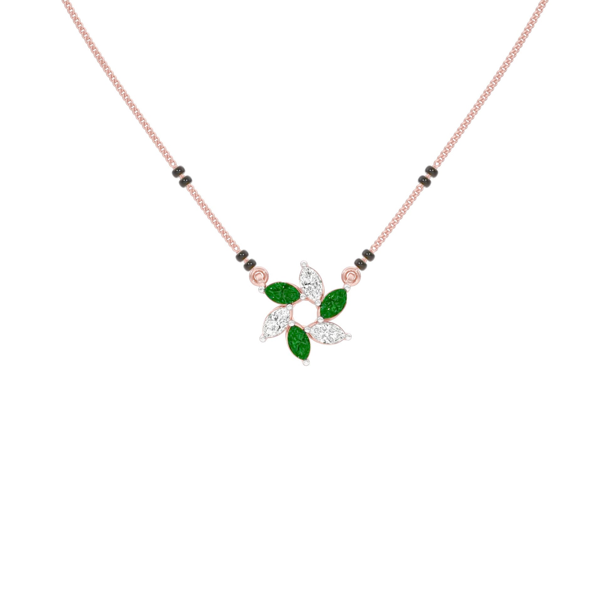 Starflare Marquise Diamond Mangalsutra 9 KT / Rose Gold