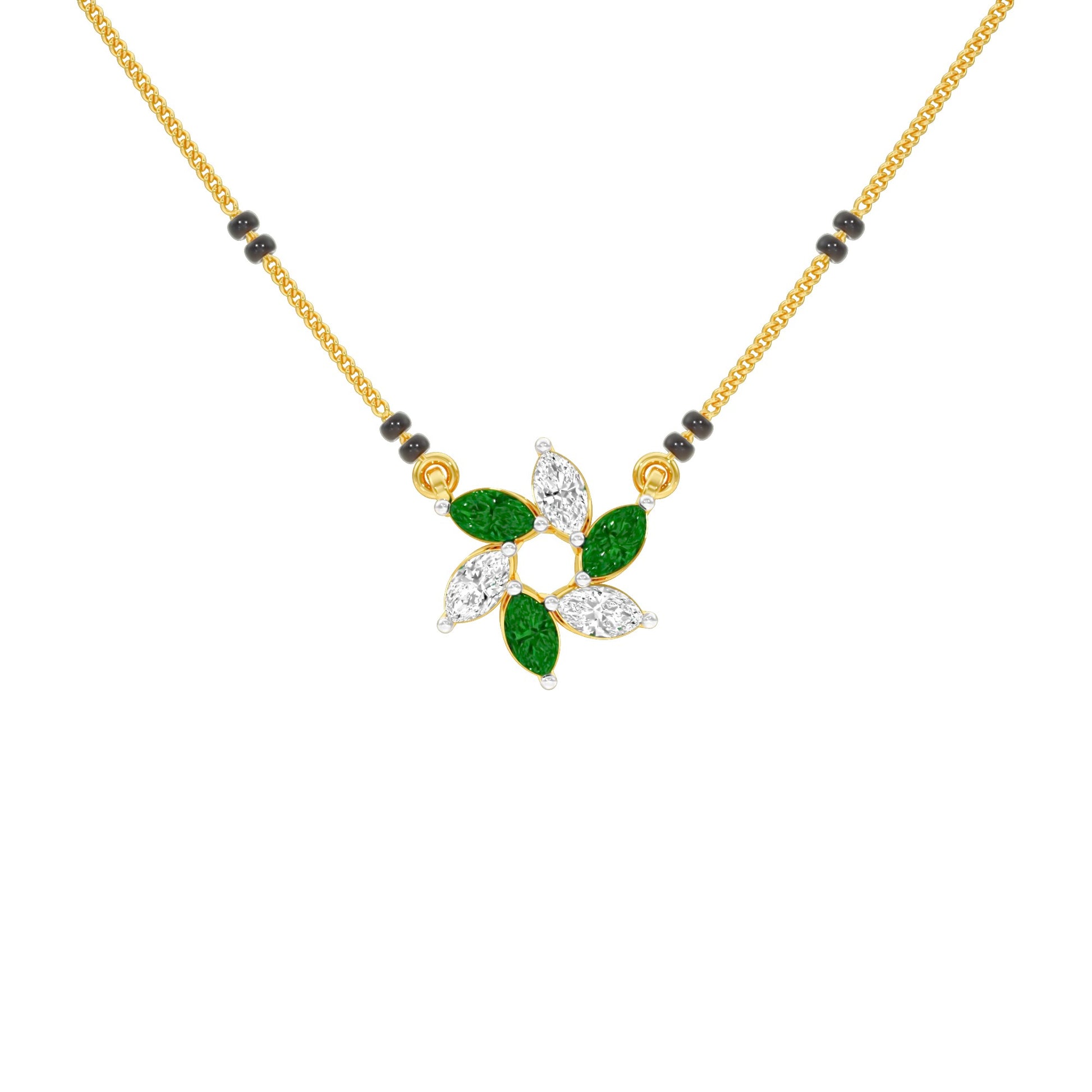 Starflare Marquise Diamond Mangalsutra 9 KT / Yellow Gold
