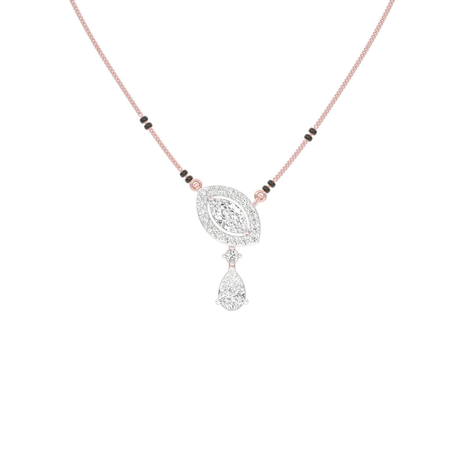 Marquise & Pear Drop Diamond Mangalsutra 9 KT / Rose Gold