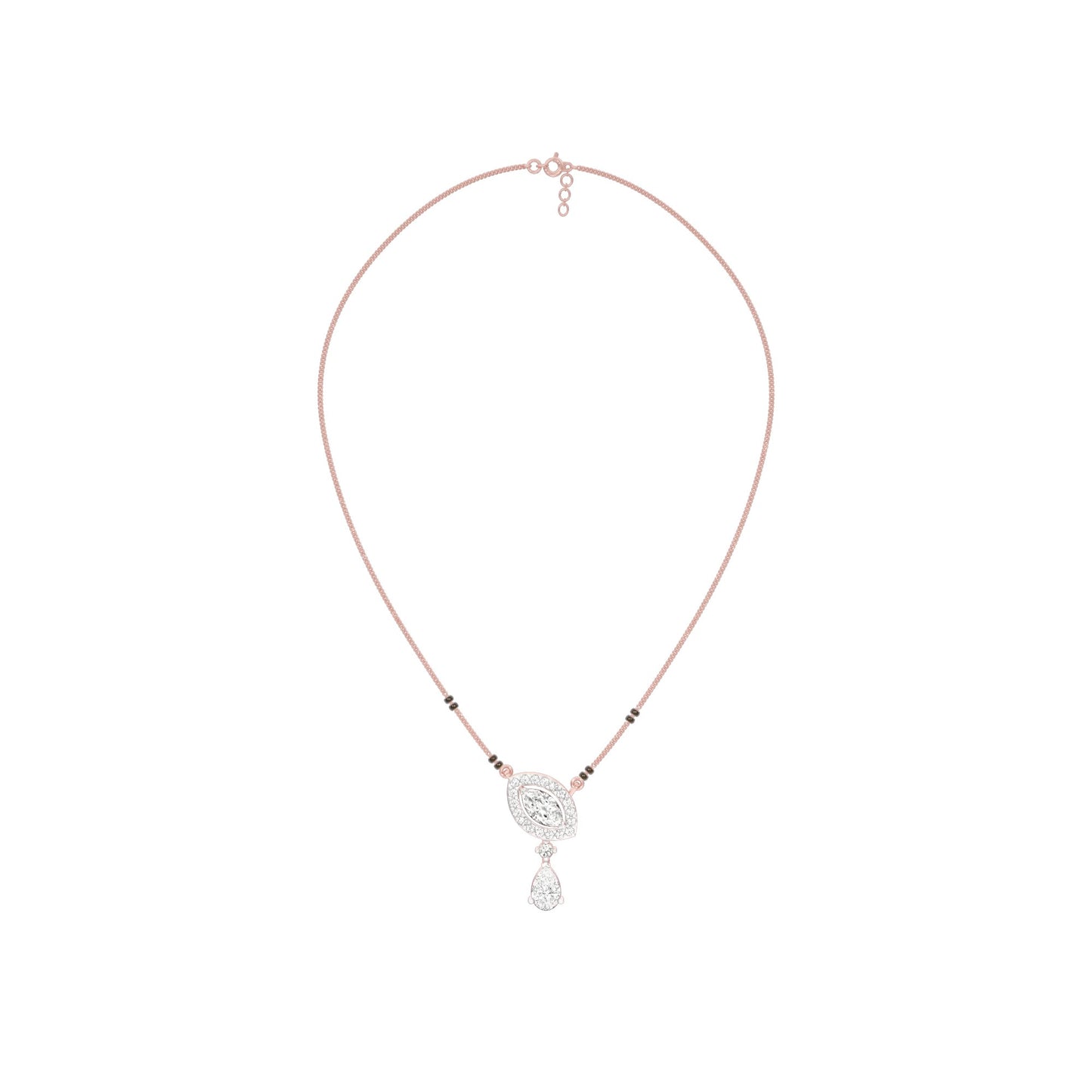 Marquise & Pear Drop Diamond Mangalsutra 9 KT / Rose Gold