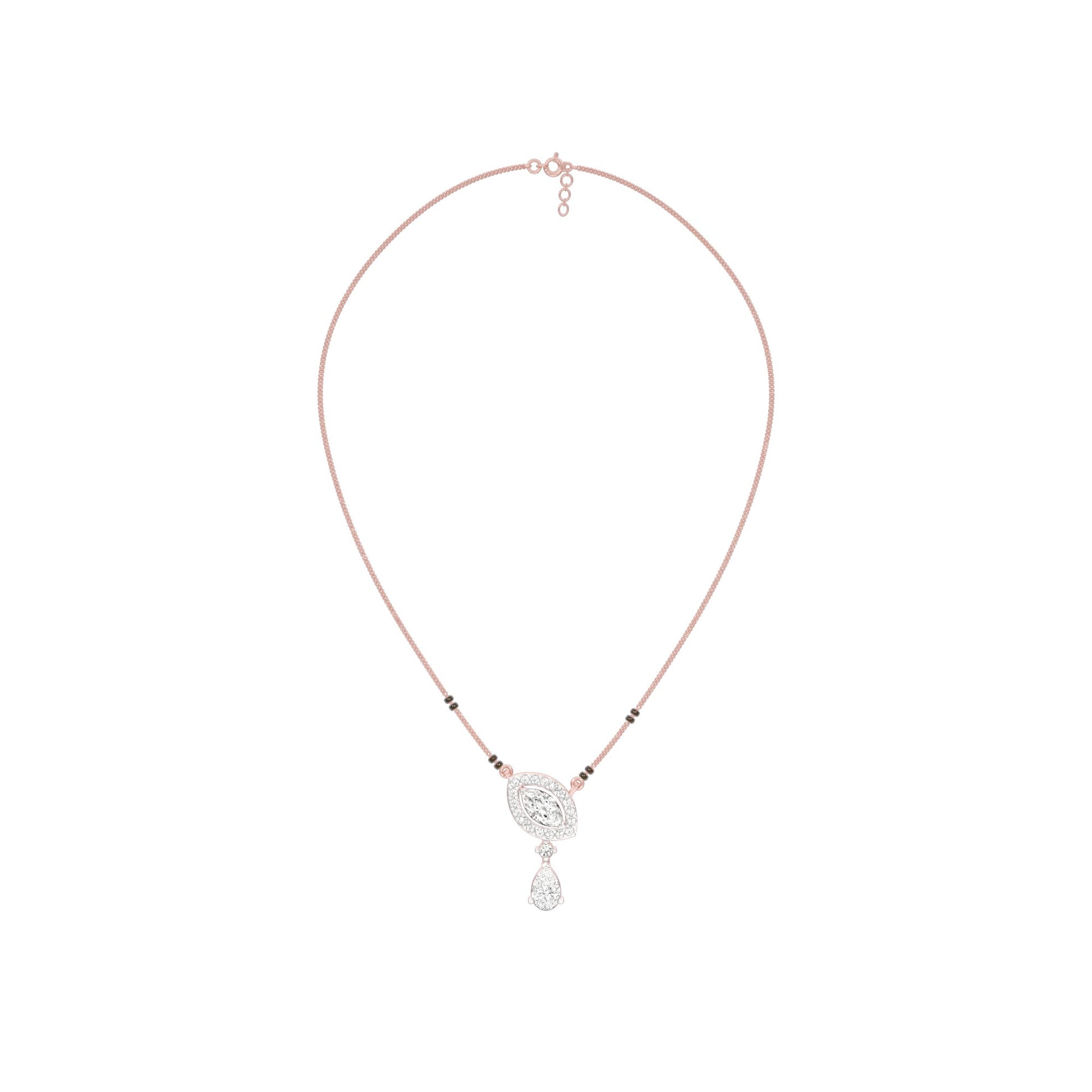 Marquise & Pear Drop Diamond Mangalsutra 9 KT / Rose Gold