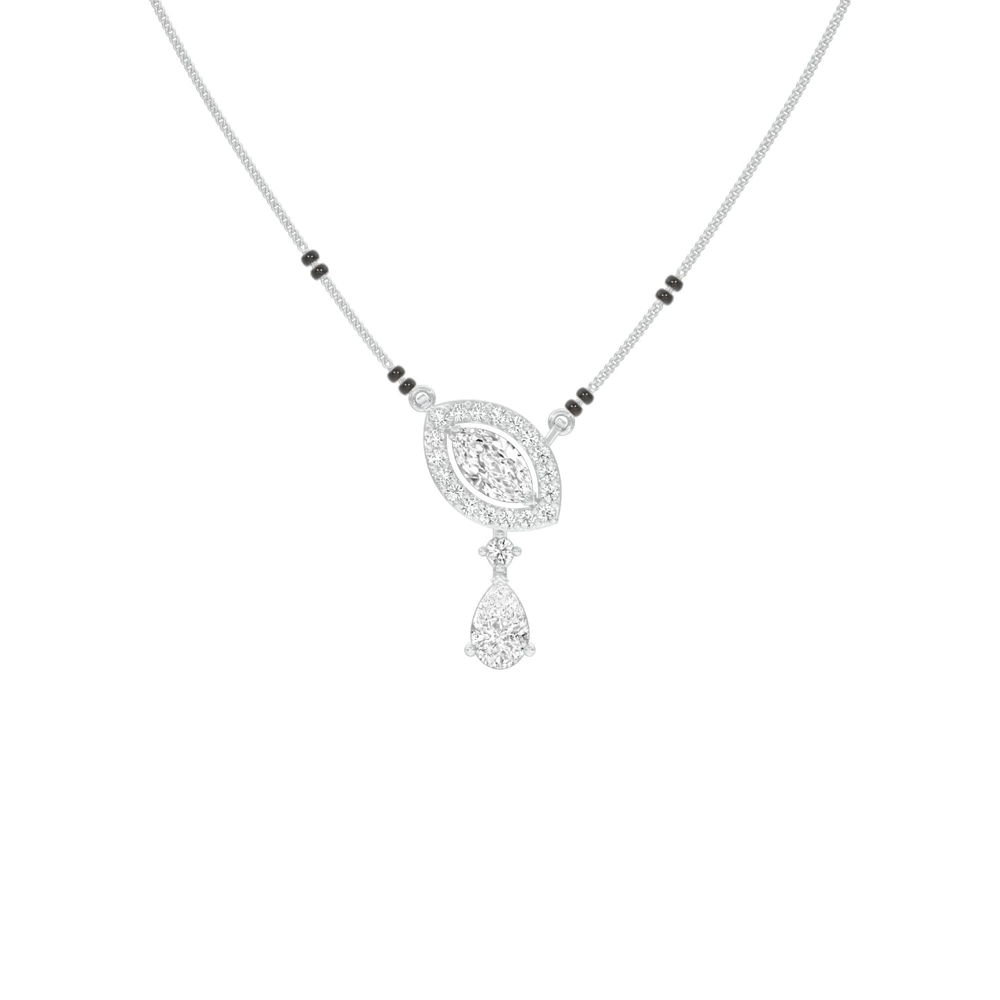 Marquise & Pear Drop Diamond Mangalsutra 9 KT / White Gold