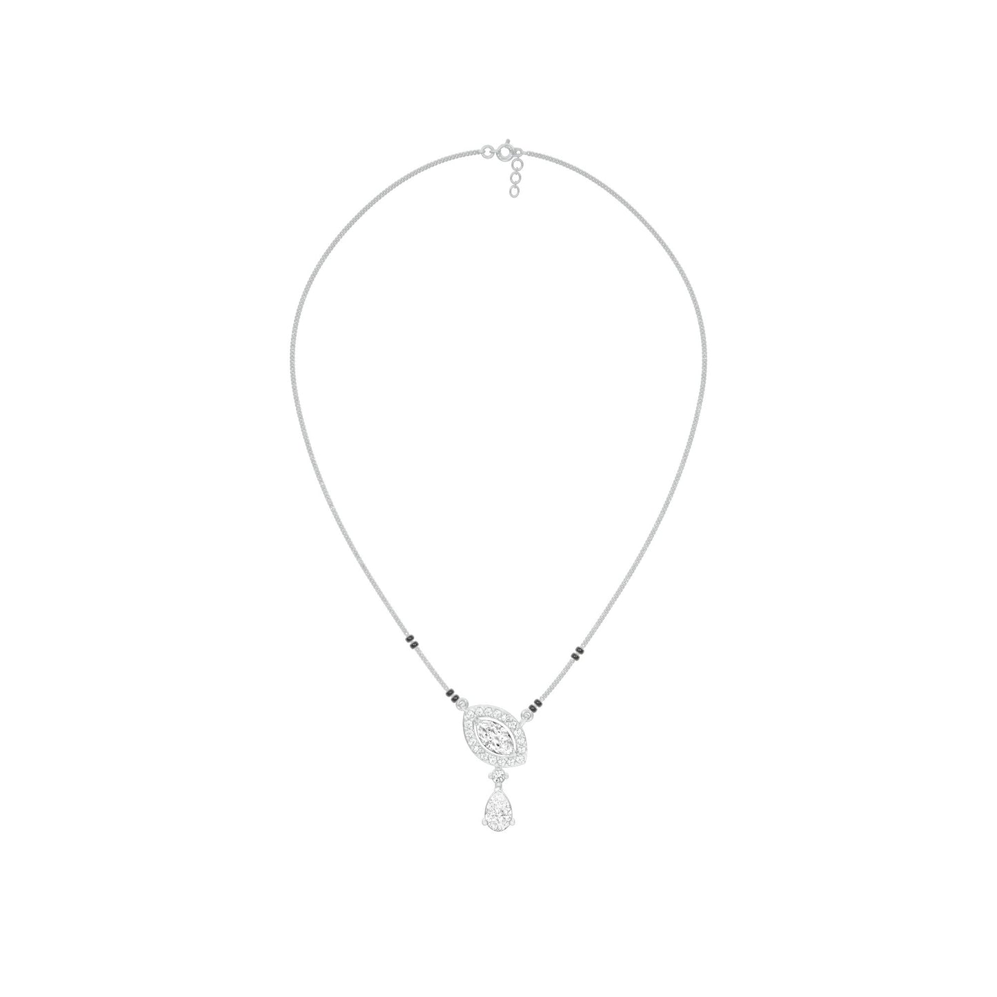 Marquise & Pear Drop Diamond Mangalsutra 9 KT / White Gold