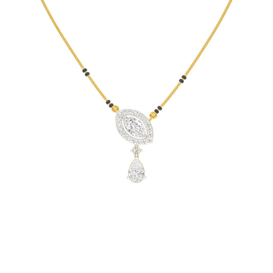 Marquise & Pear Drop Diamond Mangalsutra 9 KT / Yellow Gold