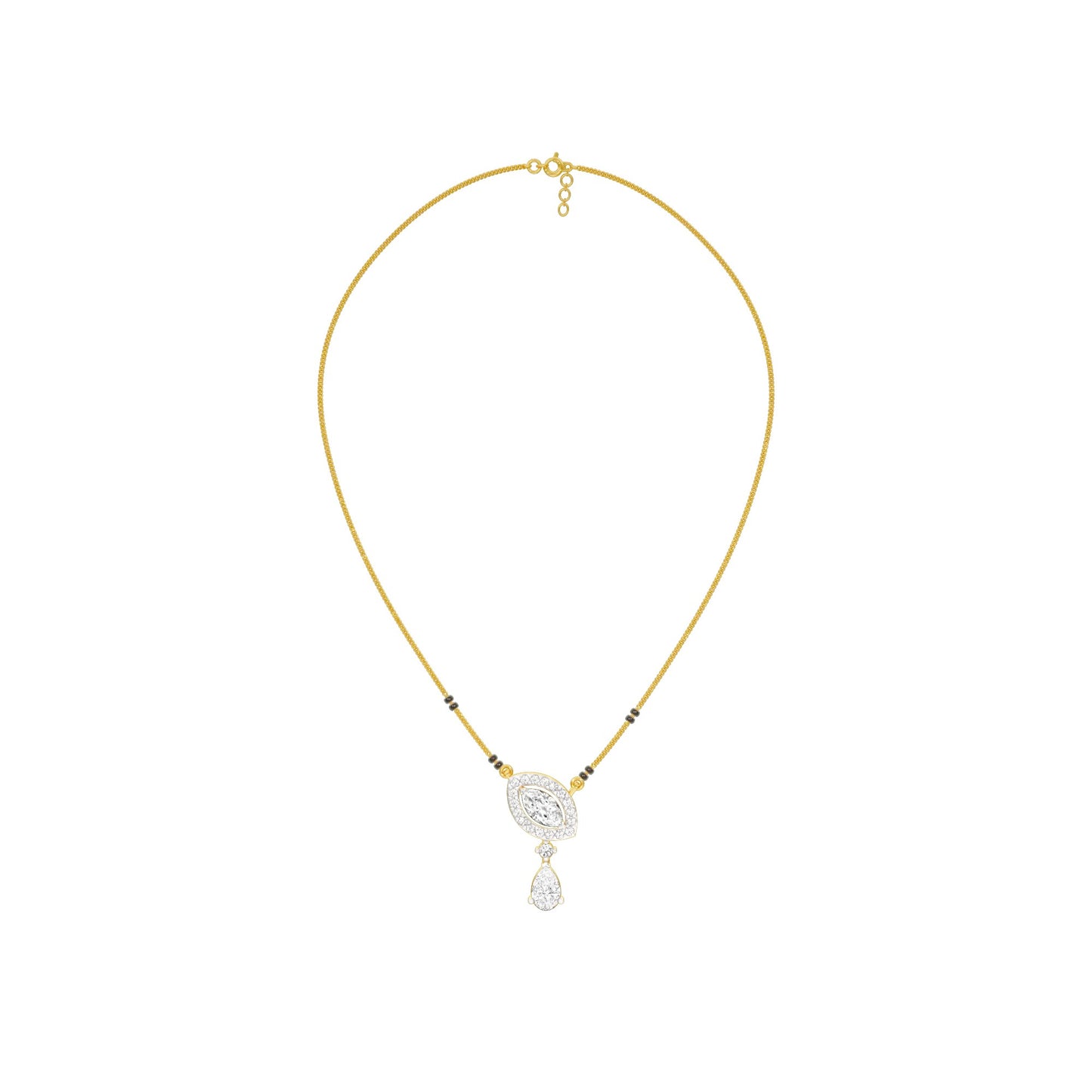 Marquise & Pear Drop Diamond Mangalsutra 9 KT / Yellow Gold