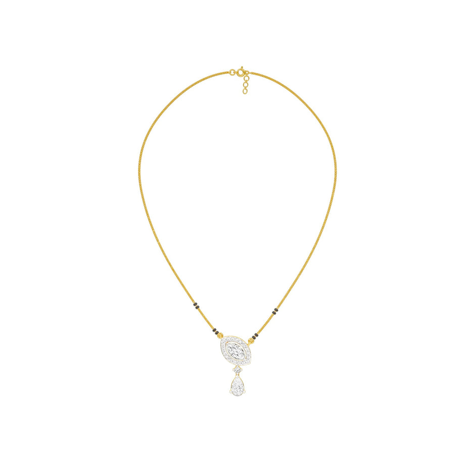 Marquise & Pear Drop Diamond Mangalsutra 9 KT / Yellow Gold