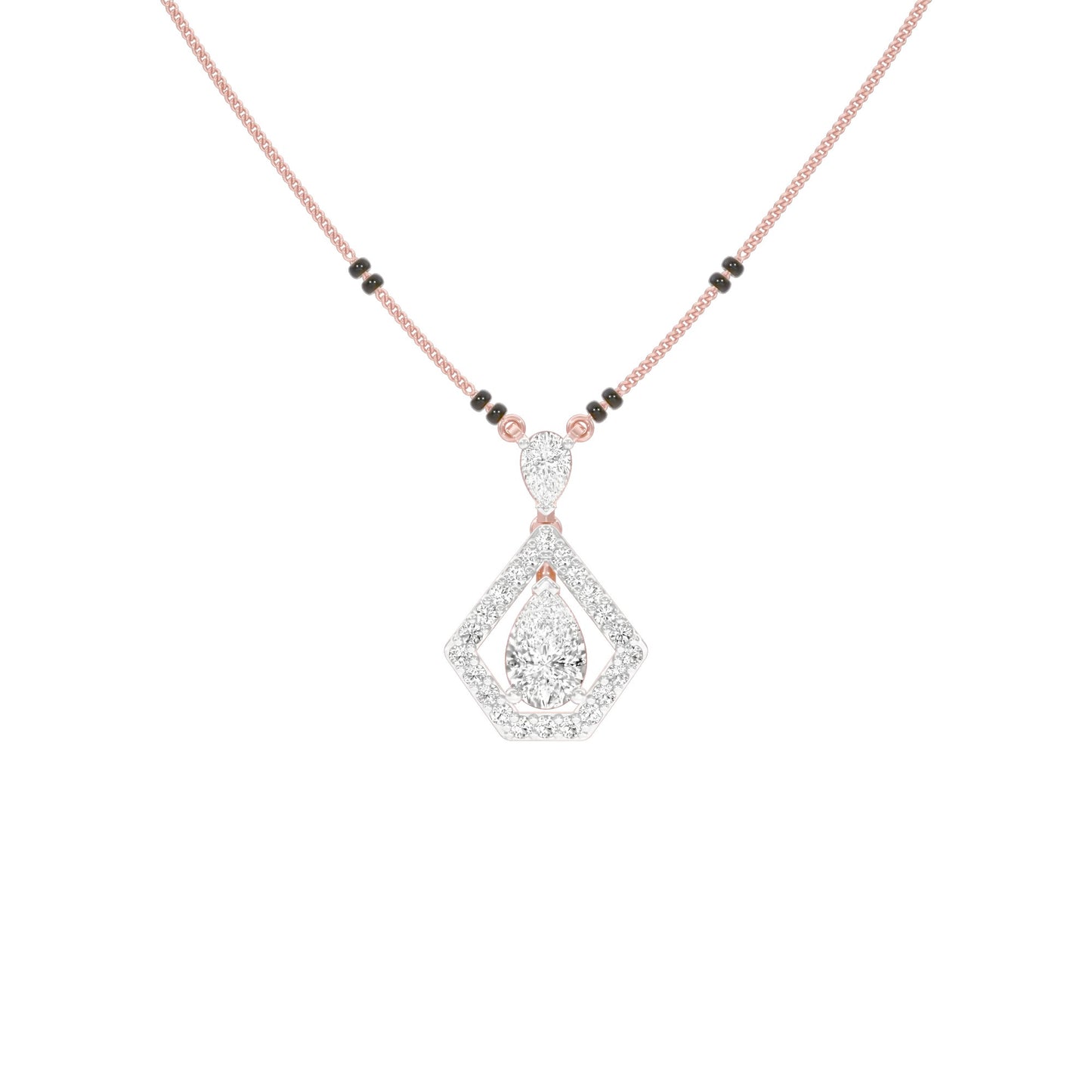 Petal Drop Diamond Mangalsutra 9 KT / Rose Gold