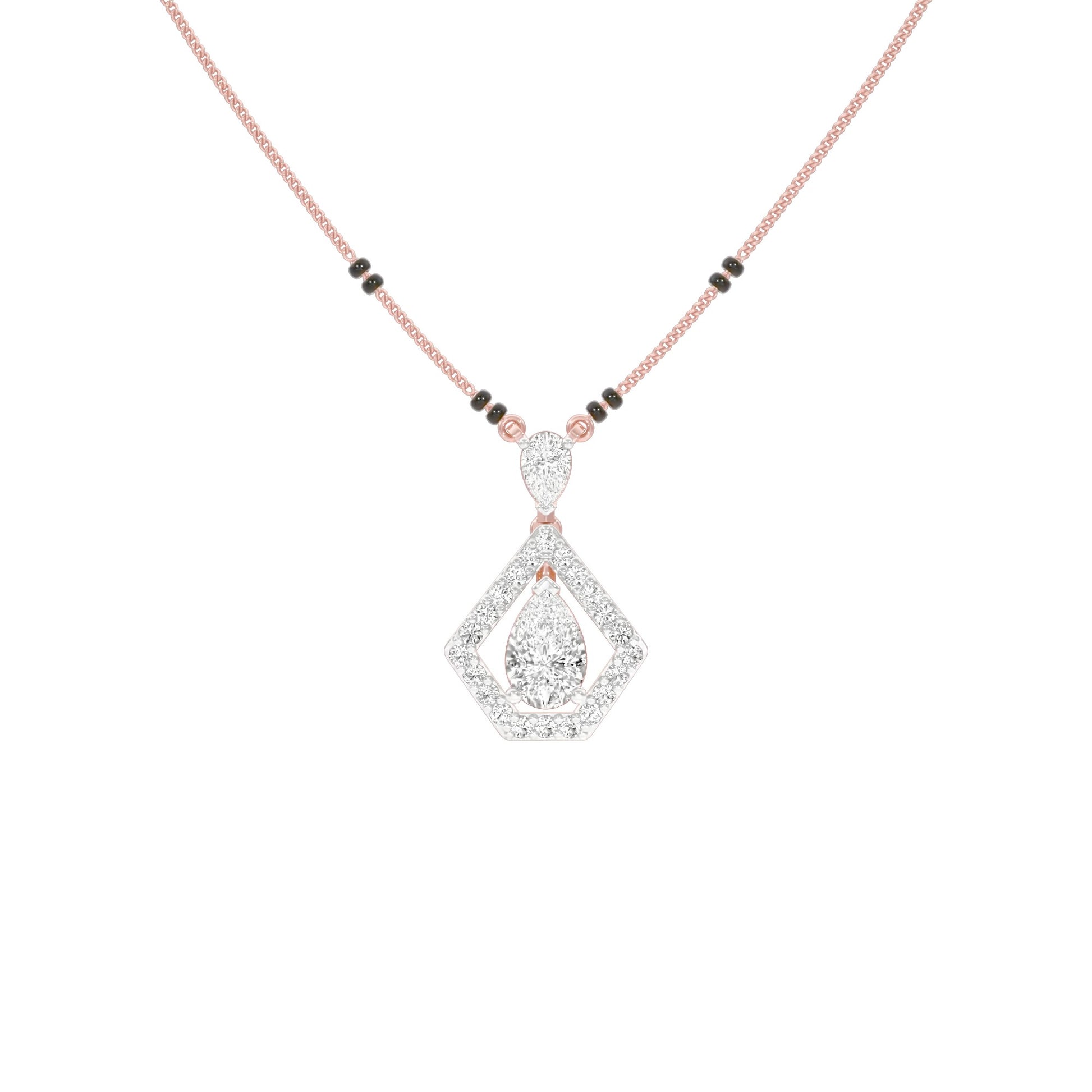 Petal Drop Diamond Mangalsutra 9 KT / Rose Gold