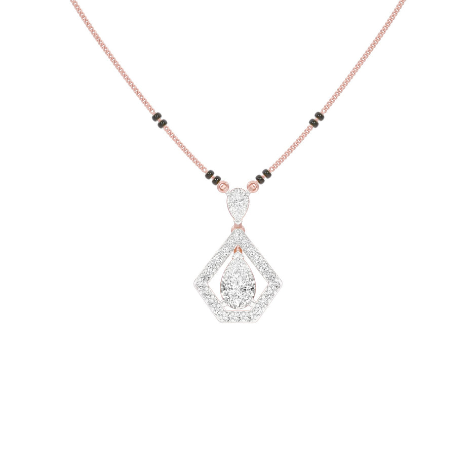 Petal Drop Diamond Mangalsutra 9 KT / Rose Gold