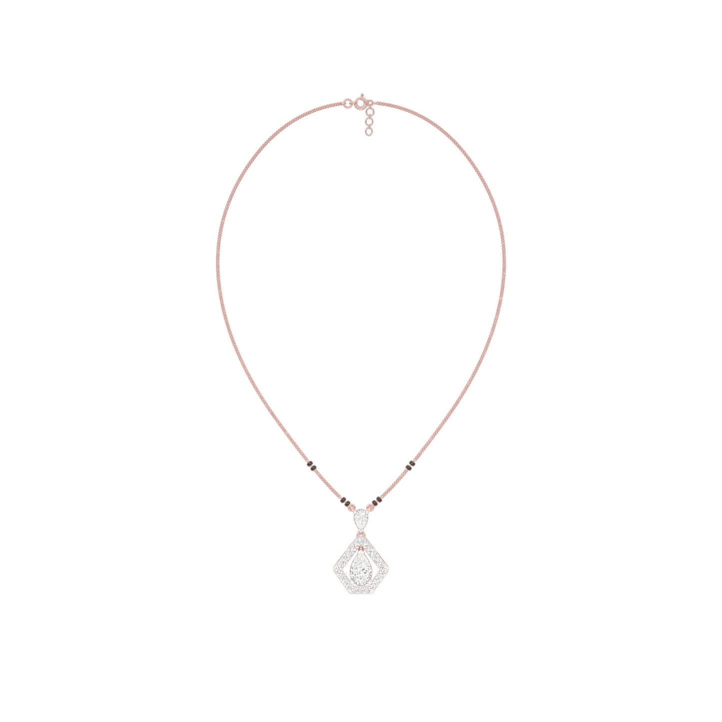 Petal Drop Diamond Mangalsutra 9 KT / Rose Gold