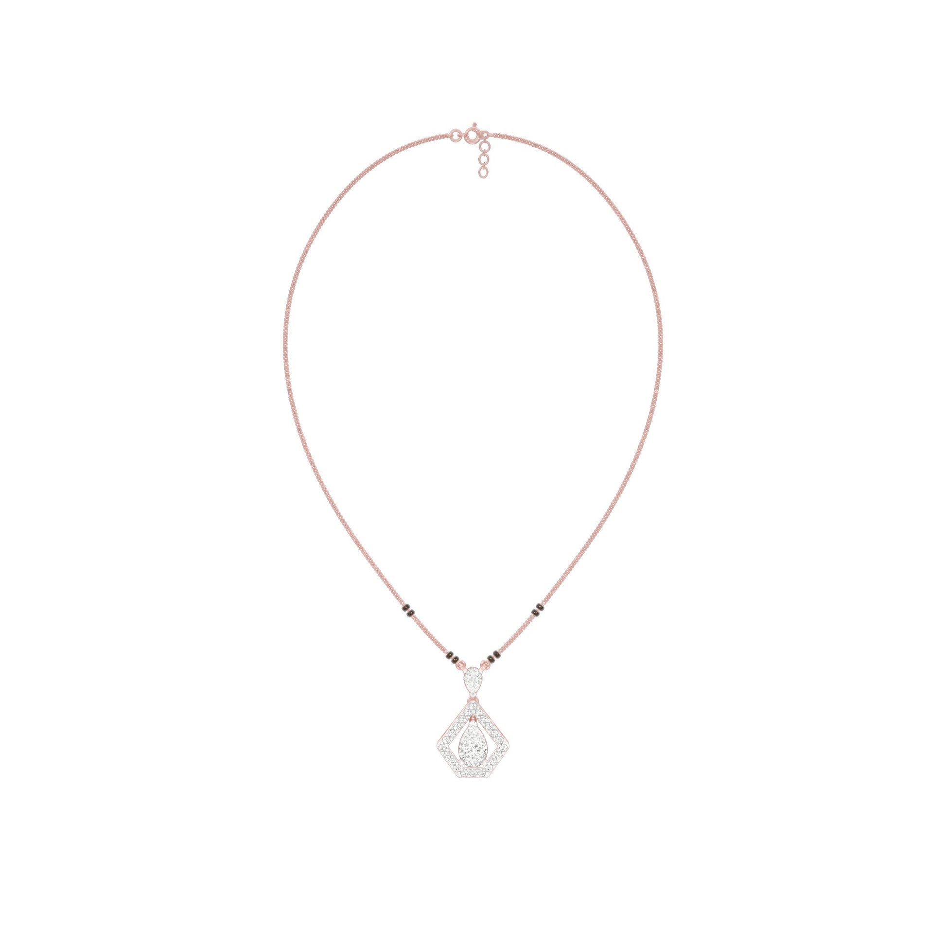 Petal Drop Diamond Mangalsutra 9 KT / Rose Gold