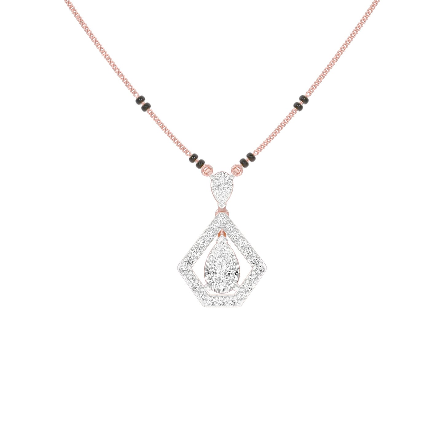 Petal Drop Diamond Mangalsutra 9 KT / Rose Gold